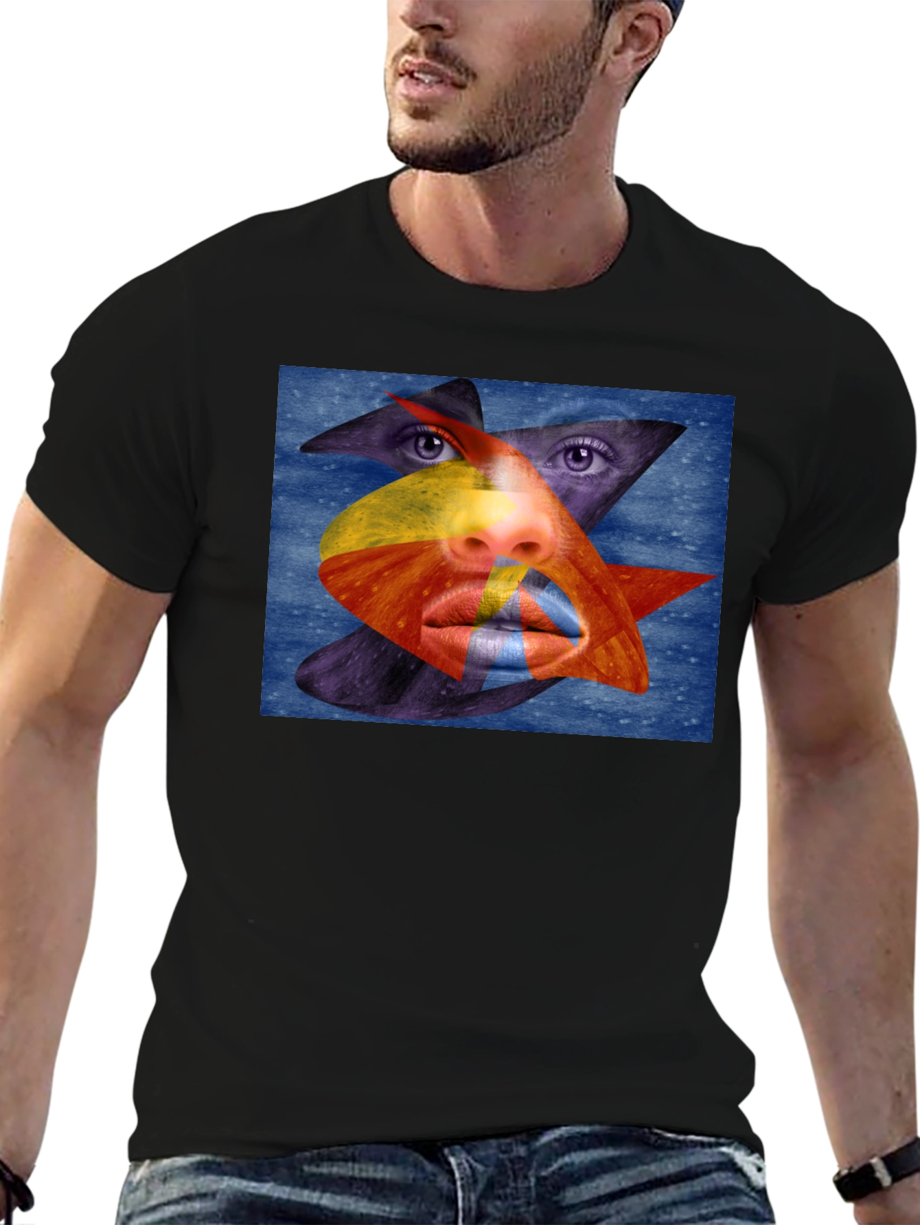 Abstract Face Graphic Tee