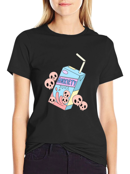 Anxiety Juice Graphic Tee - Trendy Dark Humor T-Shirt