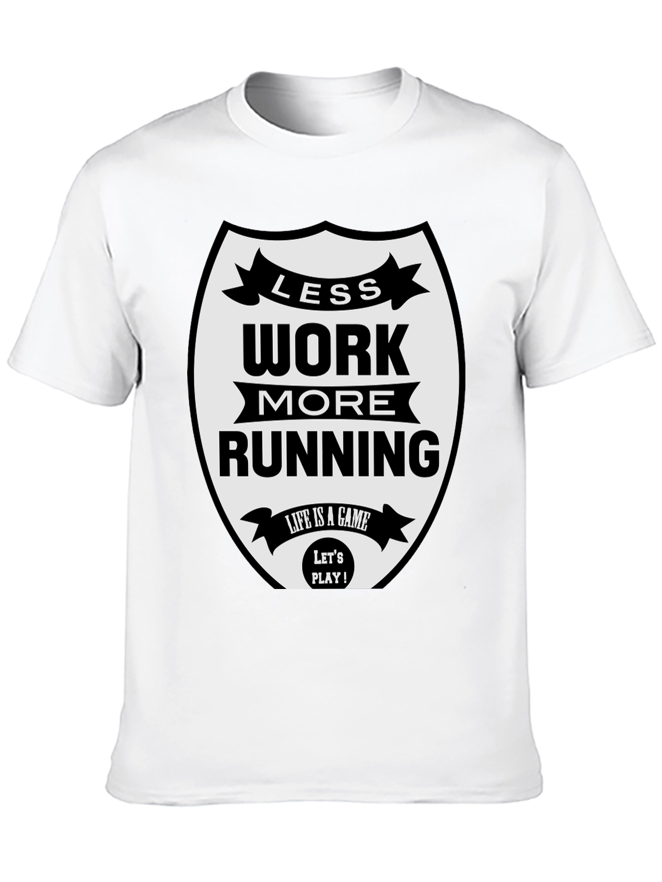 Less Work More Running Black T-Shirt