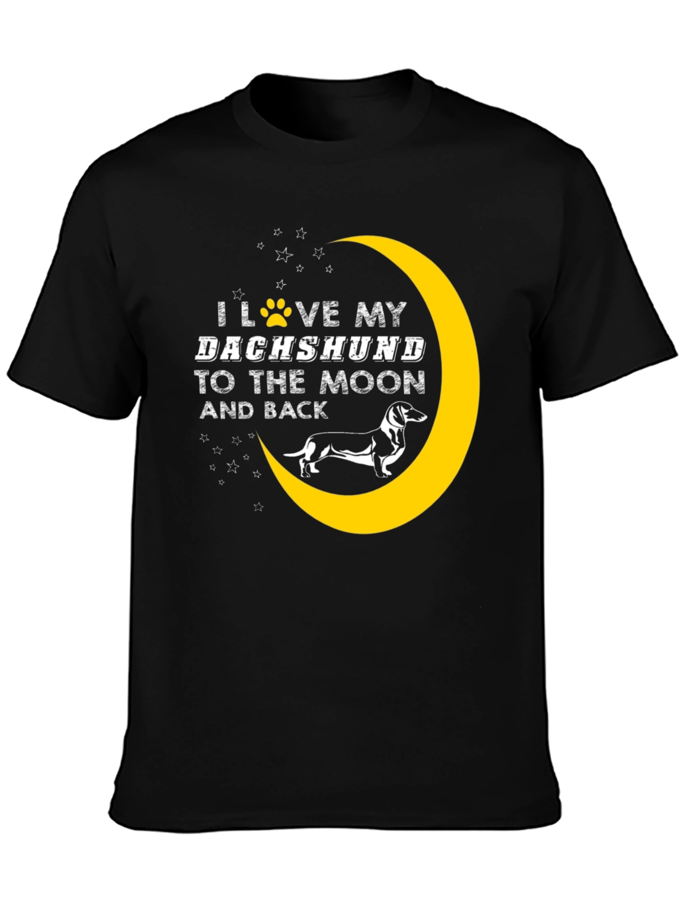 Dachshund Moon Graphic Tee - Dog Lover Shirt
