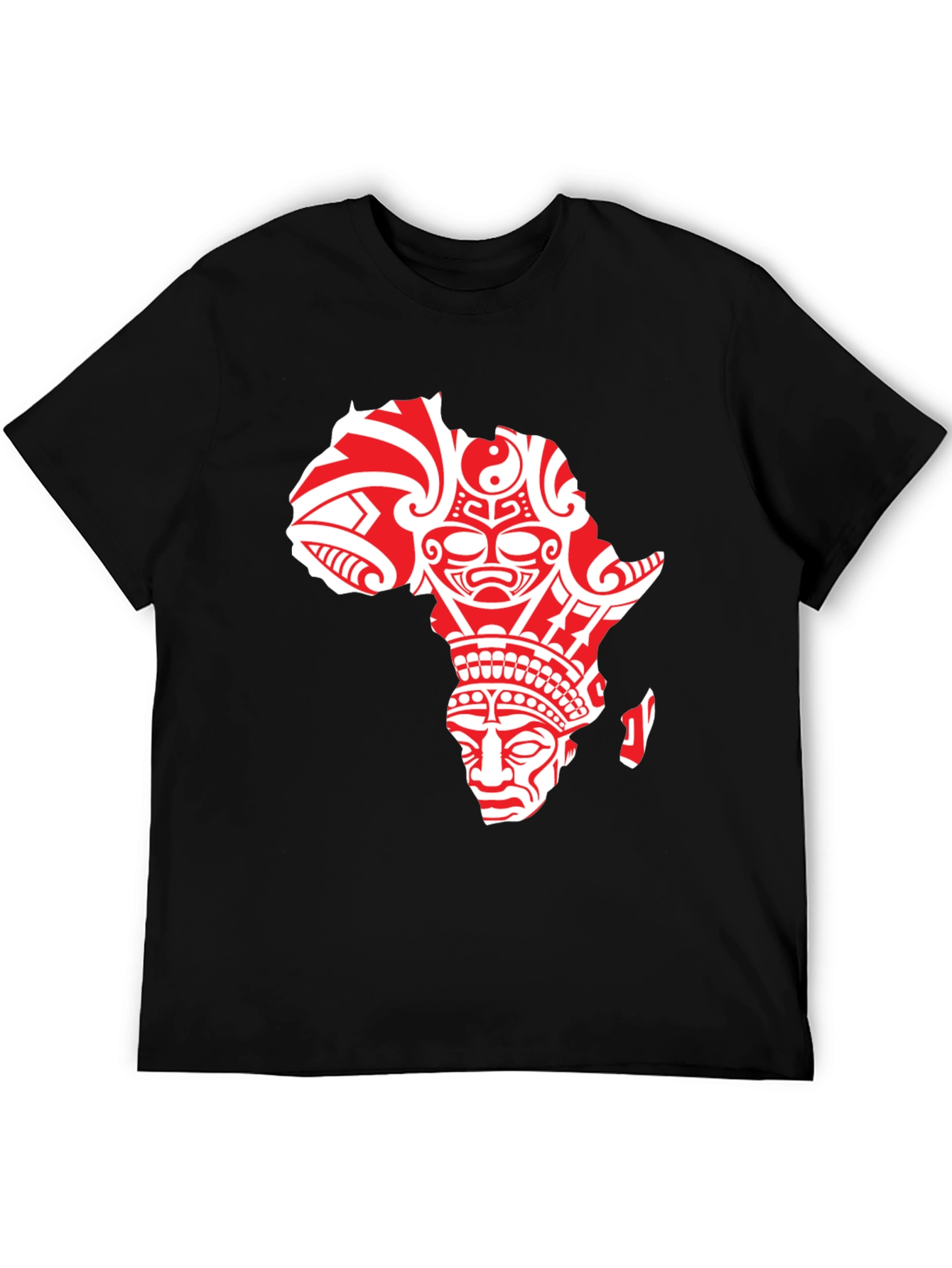 Tribal Africa Graphic Print Crewneck T-Shirt
