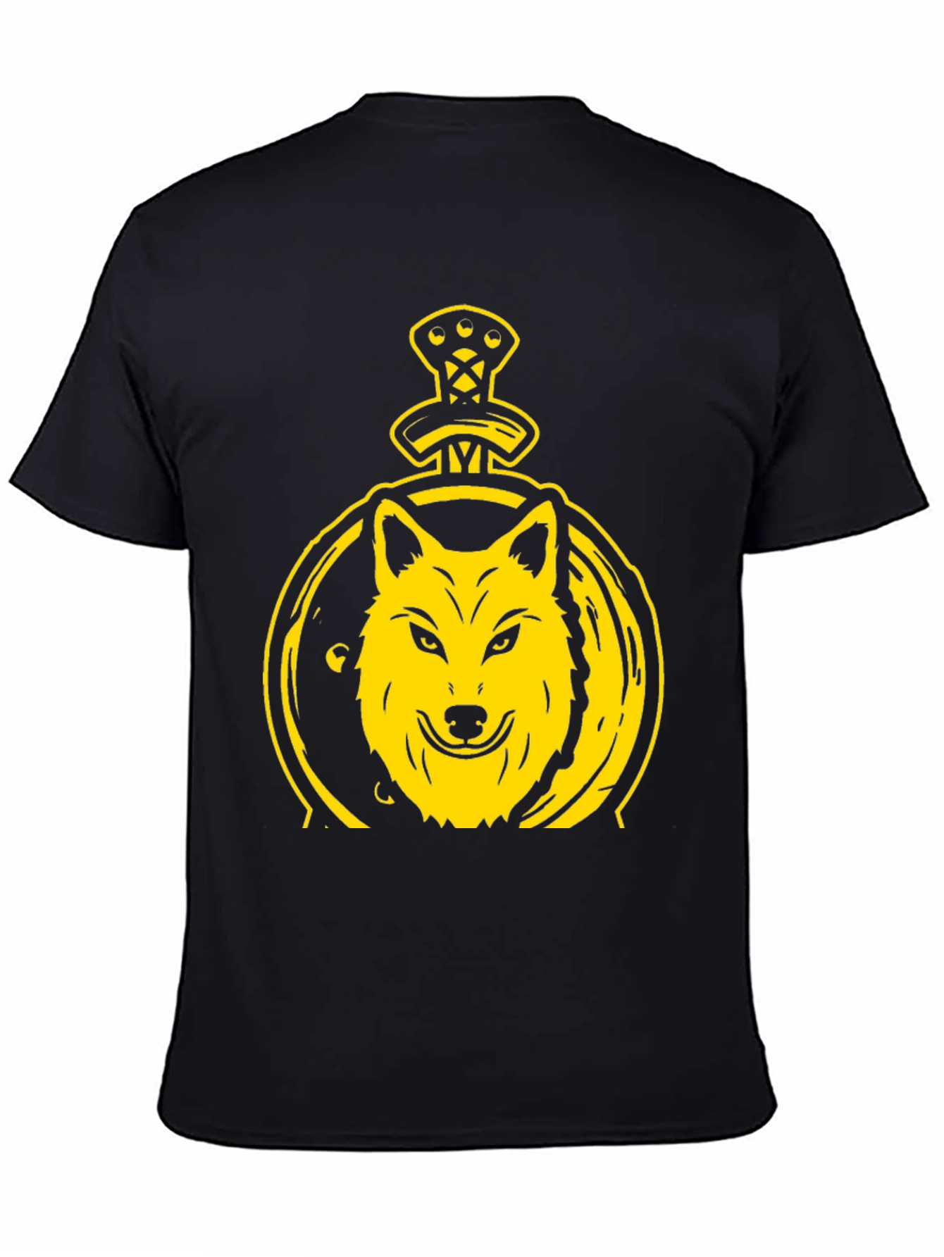Wolf and Sword Graphic T-Shirt - Black