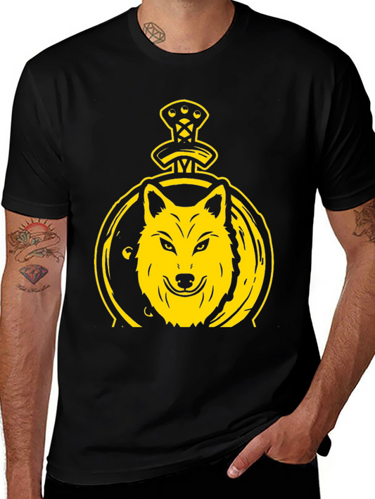 Wolf and Sword Graphic T-Shirt - Black