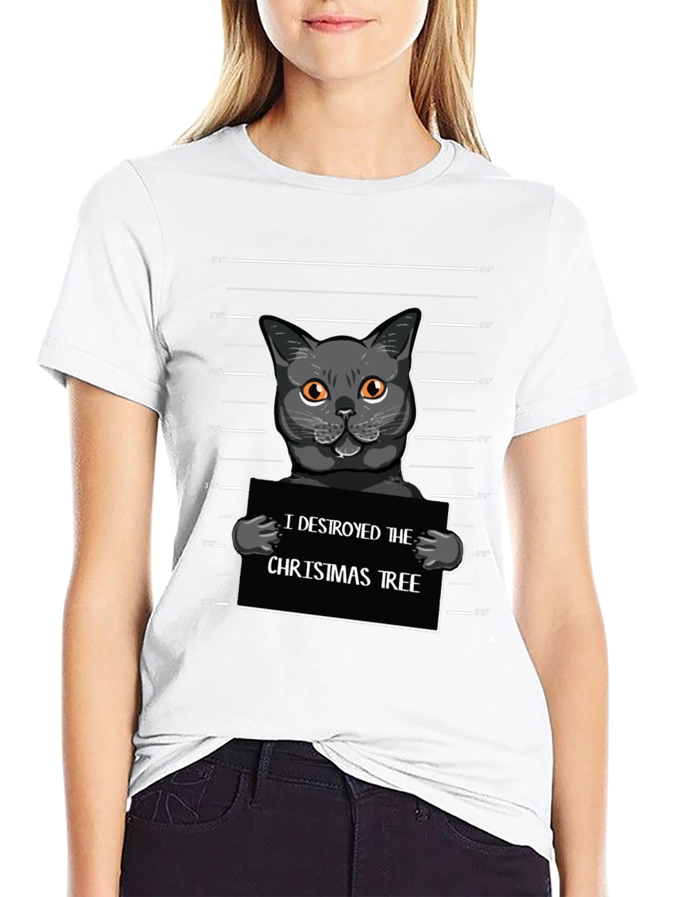 Cat Mugshot Christmas Tee