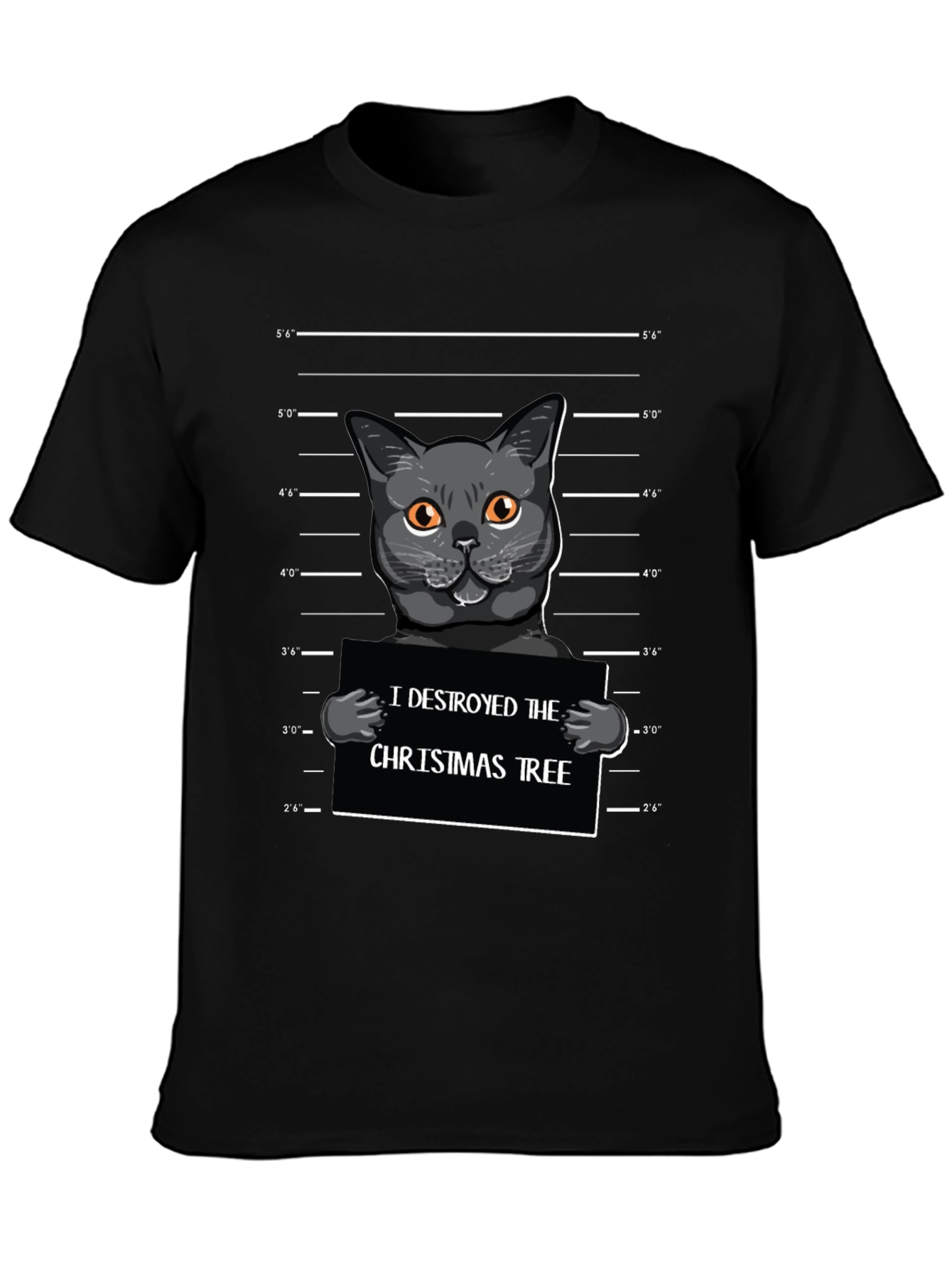 Cat Mugshot Christmas Tee
