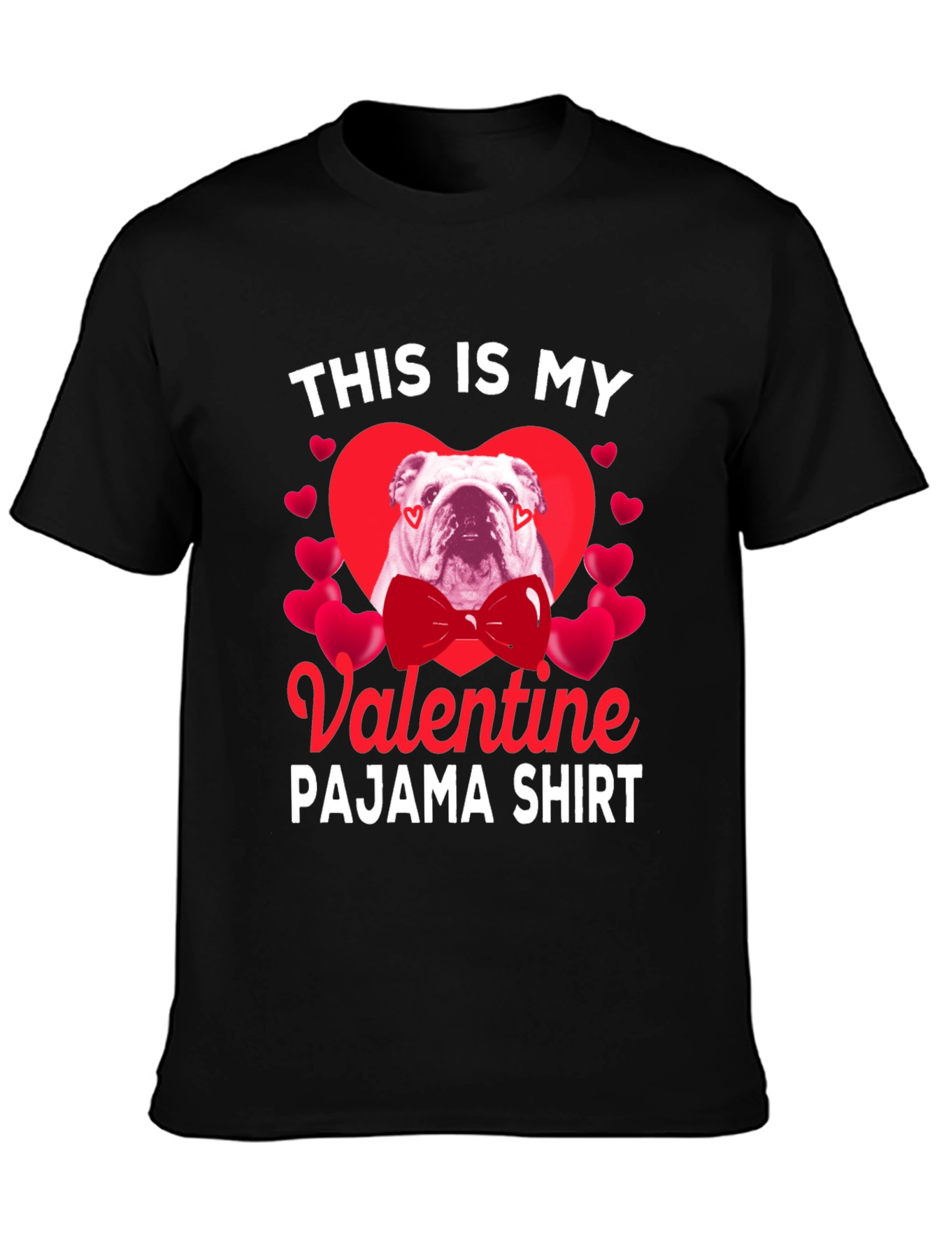 Valentine Bulldog Pajama Shirt