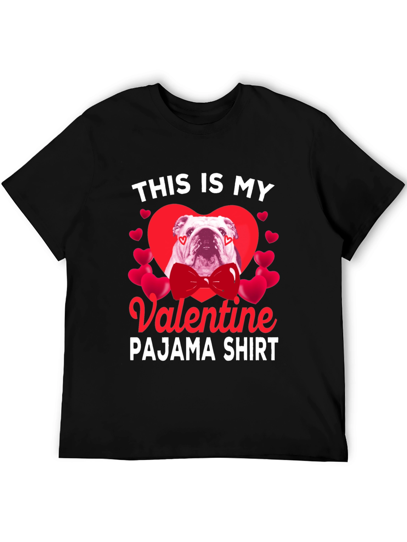 Valentine Bulldog Pajama Shirt