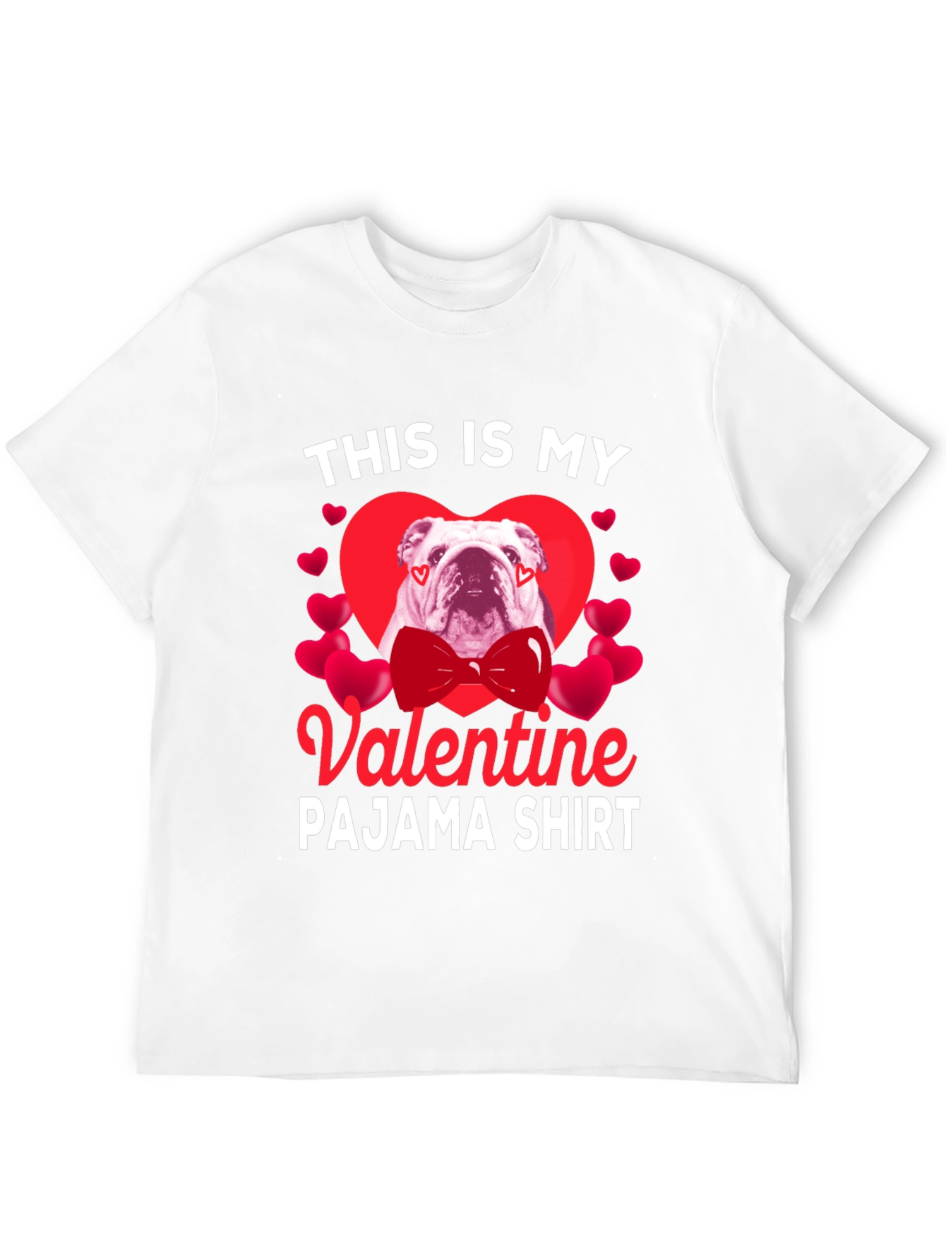 Valentine Bulldog Pajama Shirt