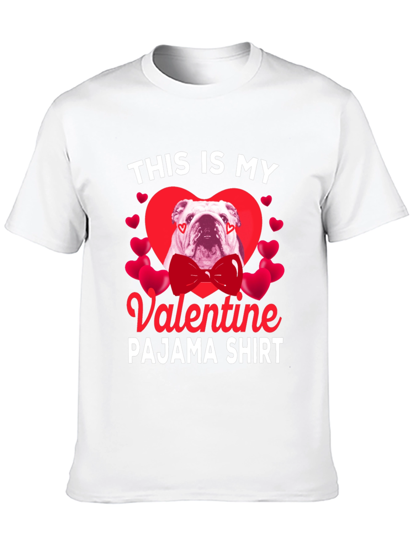 Valentine Bulldog Pajama Shirt