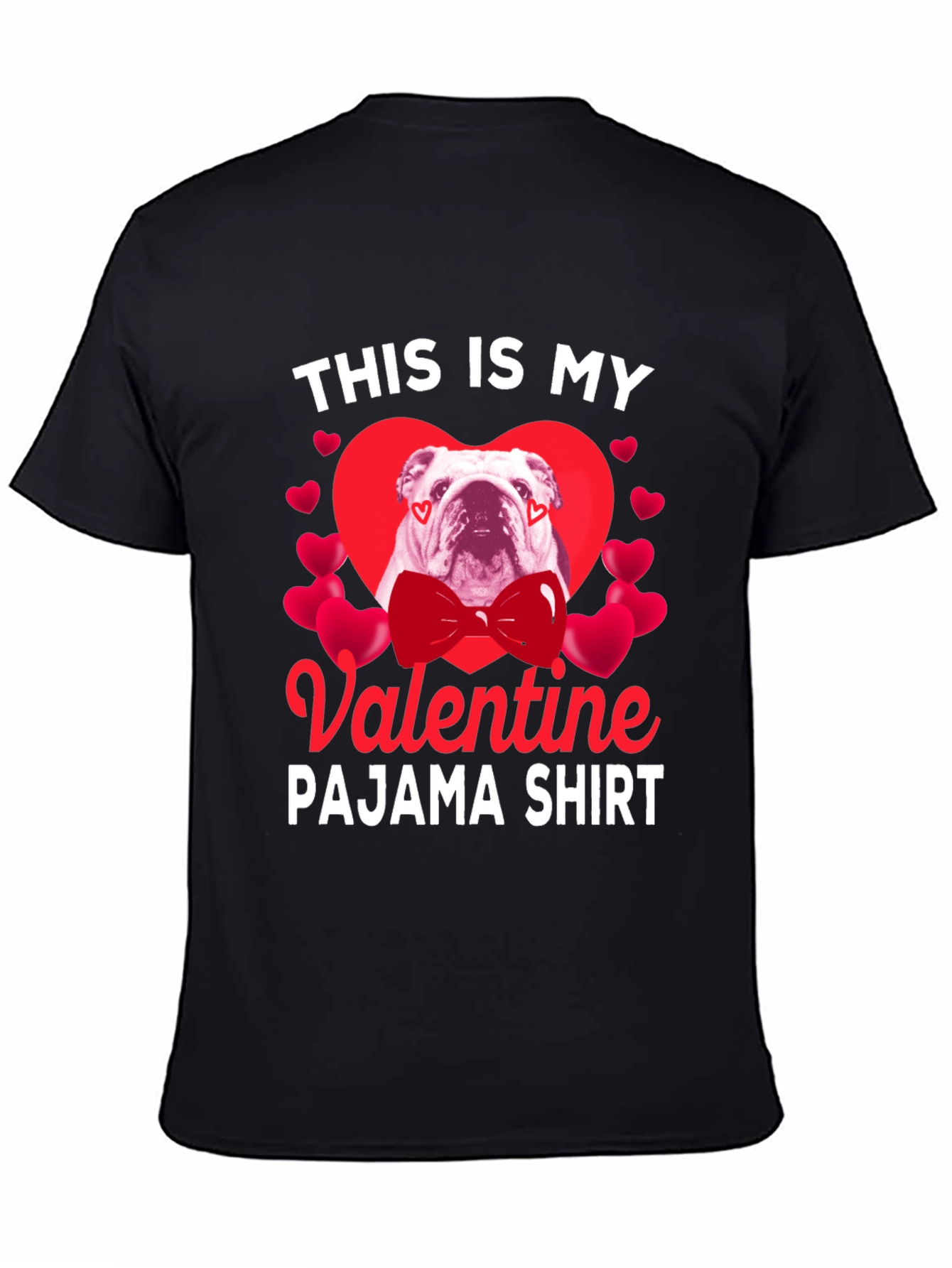 Valentine Bulldog Pajama Shirt