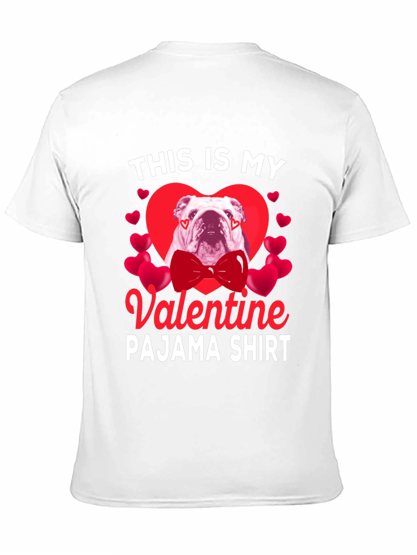 Valentine Bulldog Pajama Shirt