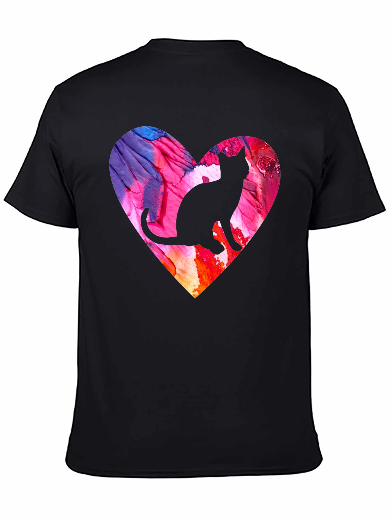 Cat Silhouette Heart T-Shirt