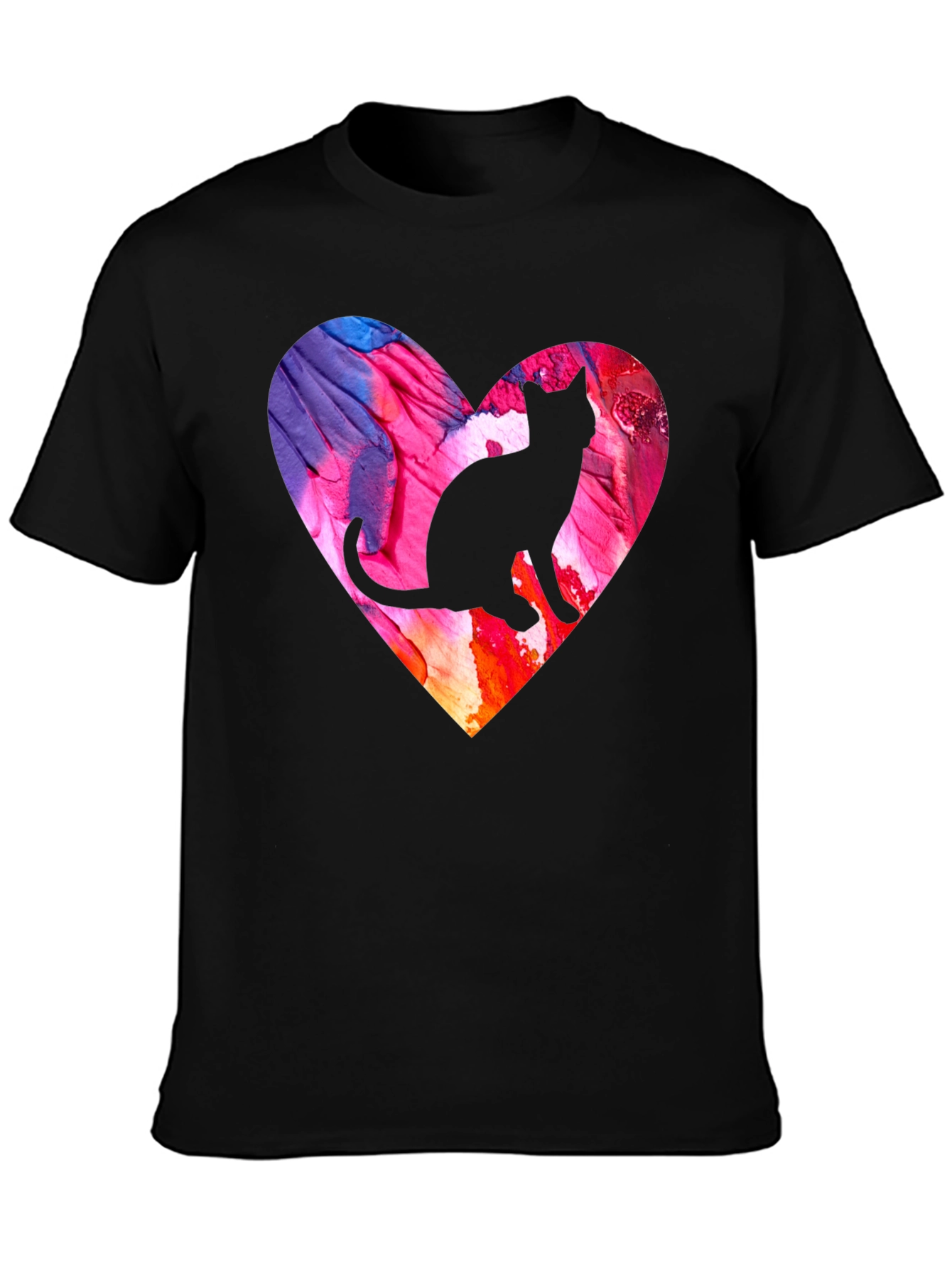 Cat Silhouette Heart T-Shirt