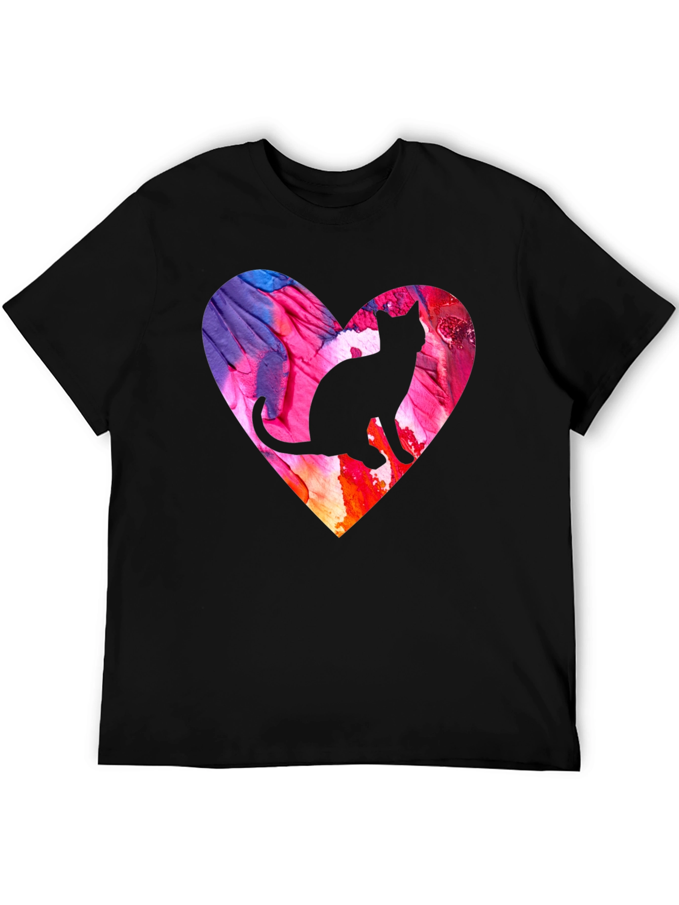 Cat Silhouette Heart T-Shirt