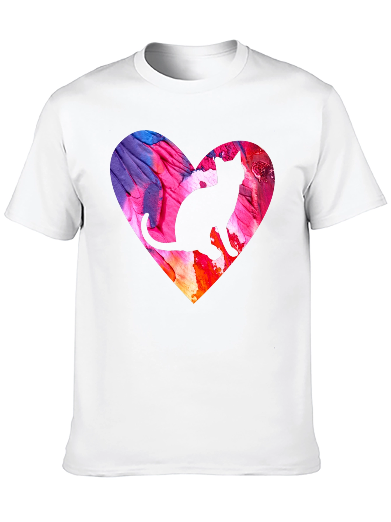 Cat Silhouette Heart T-Shirt
