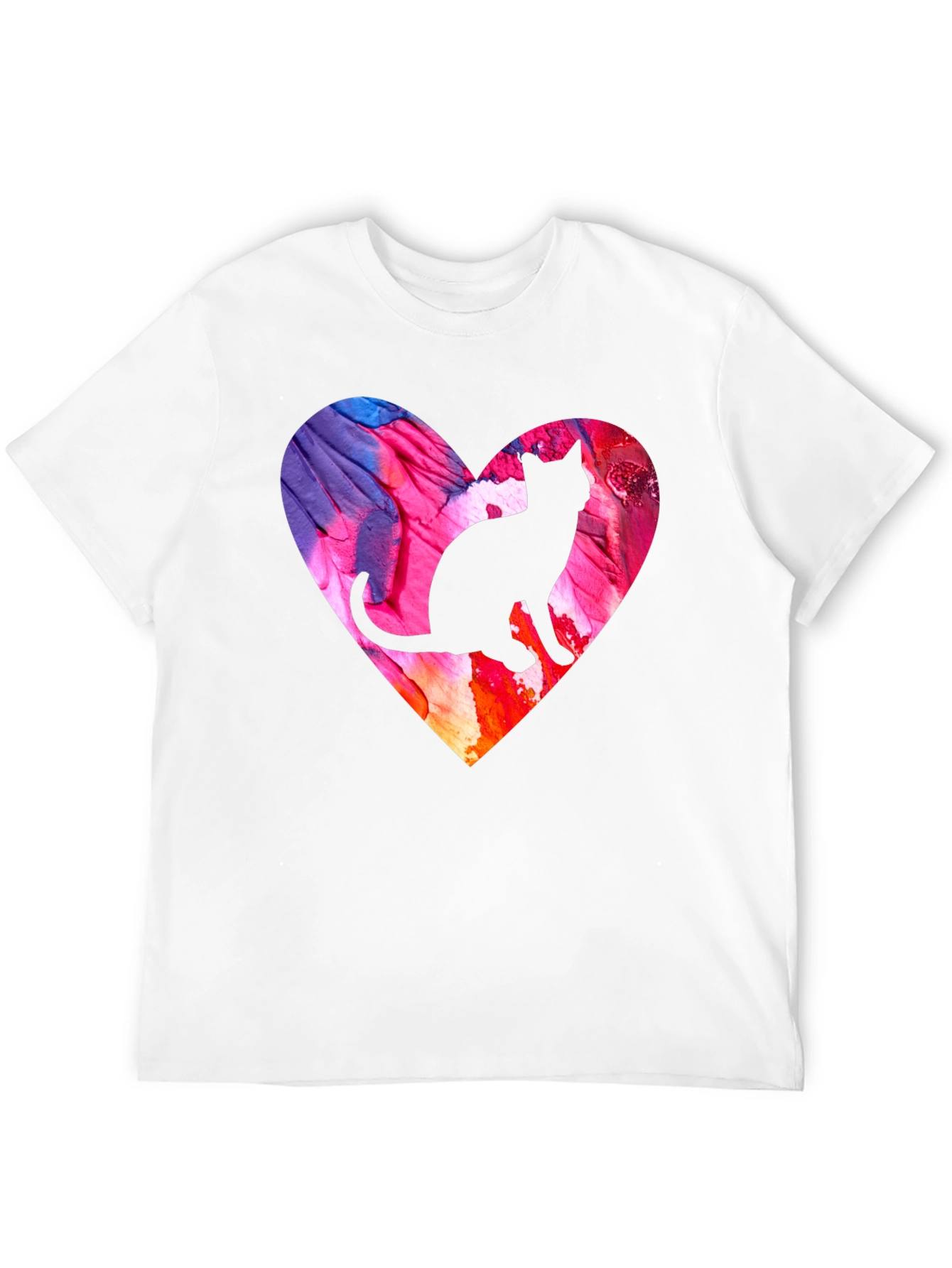 Cat Silhouette Heart T-Shirt