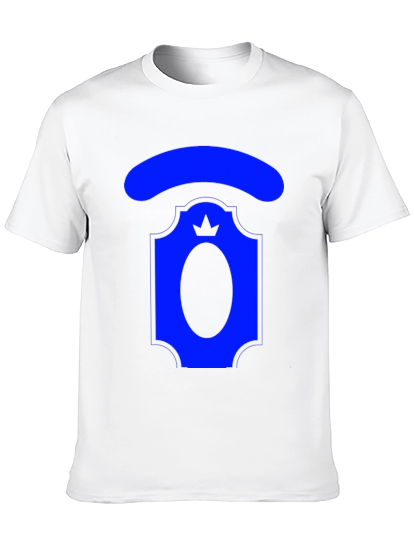 Royal Blue Crest Graphic T-Shirt - Black Cotton Tee