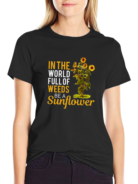 Be a Sunflower Graphic T-Shirt - Black