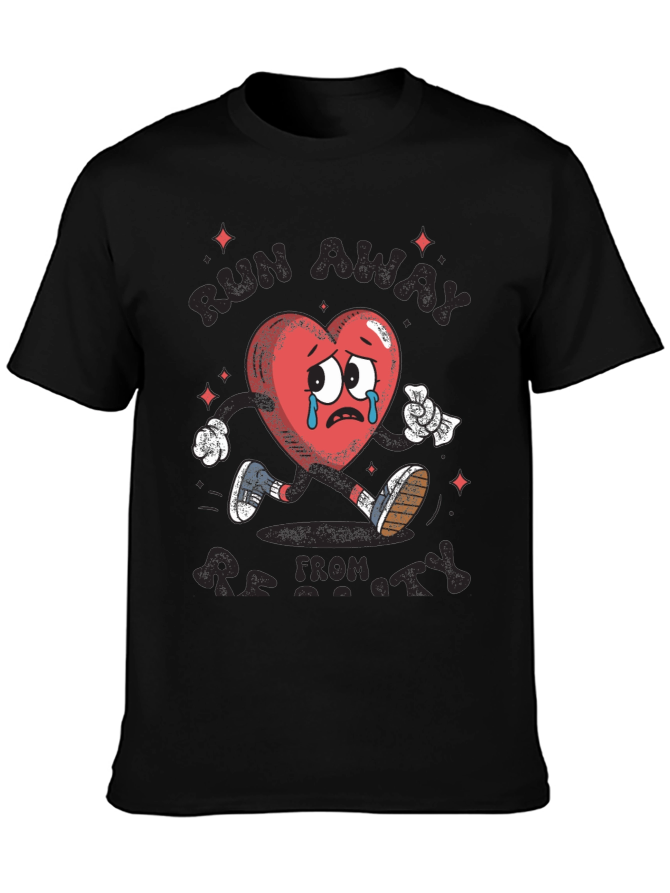 Run Away From Anxiety Black Graphic Tee