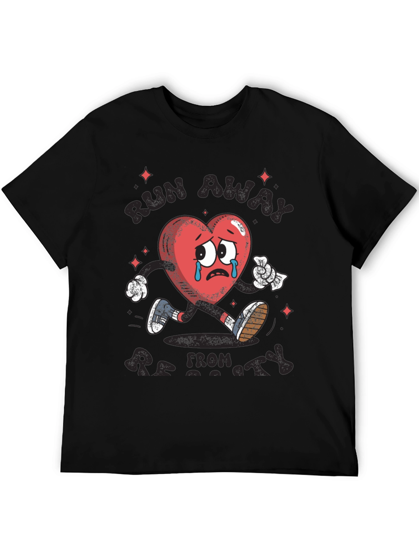 Run Away From Anxiety Black Graphic Tee