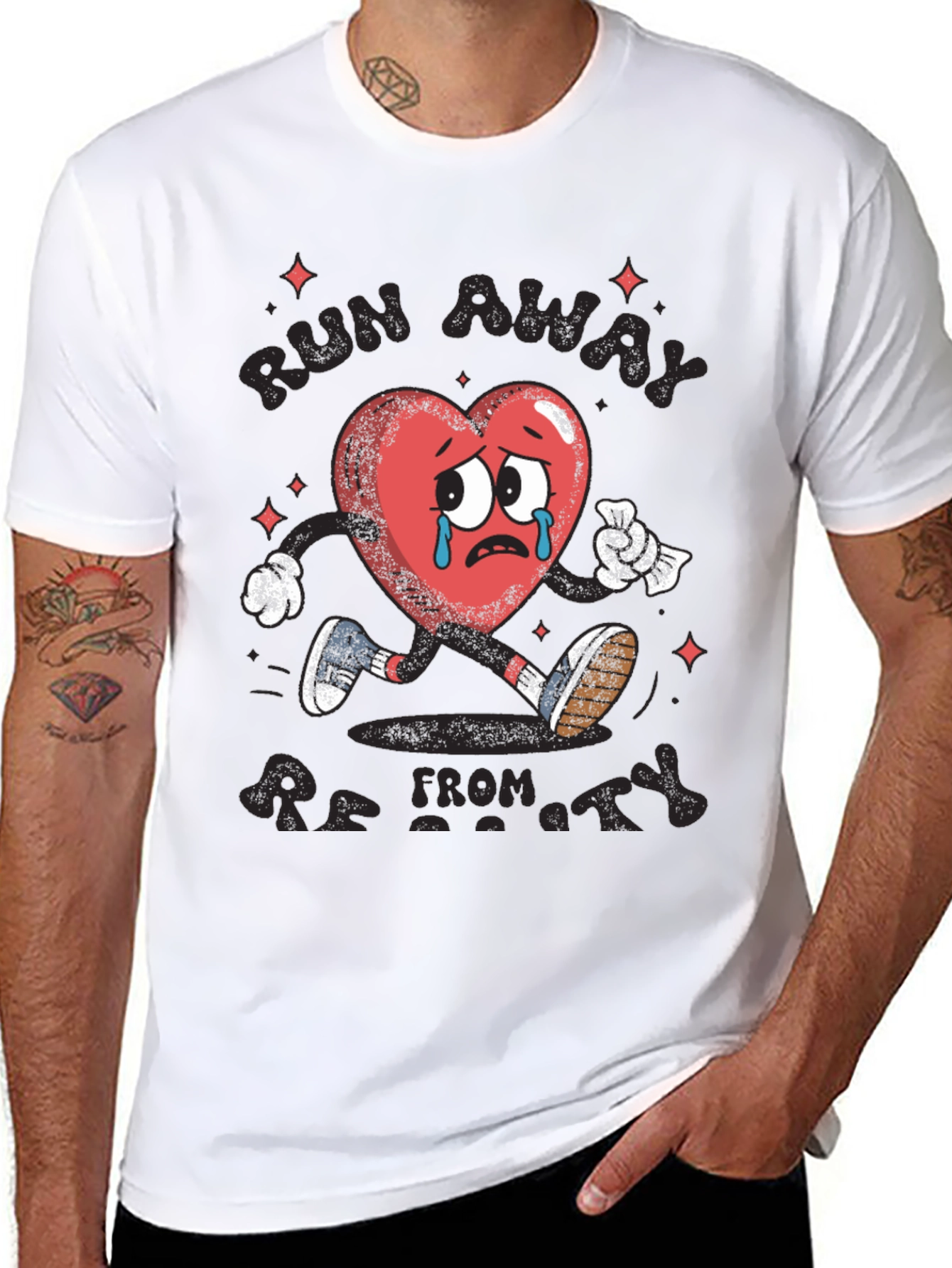 Run Away From Anxiety Black Graphic Tee