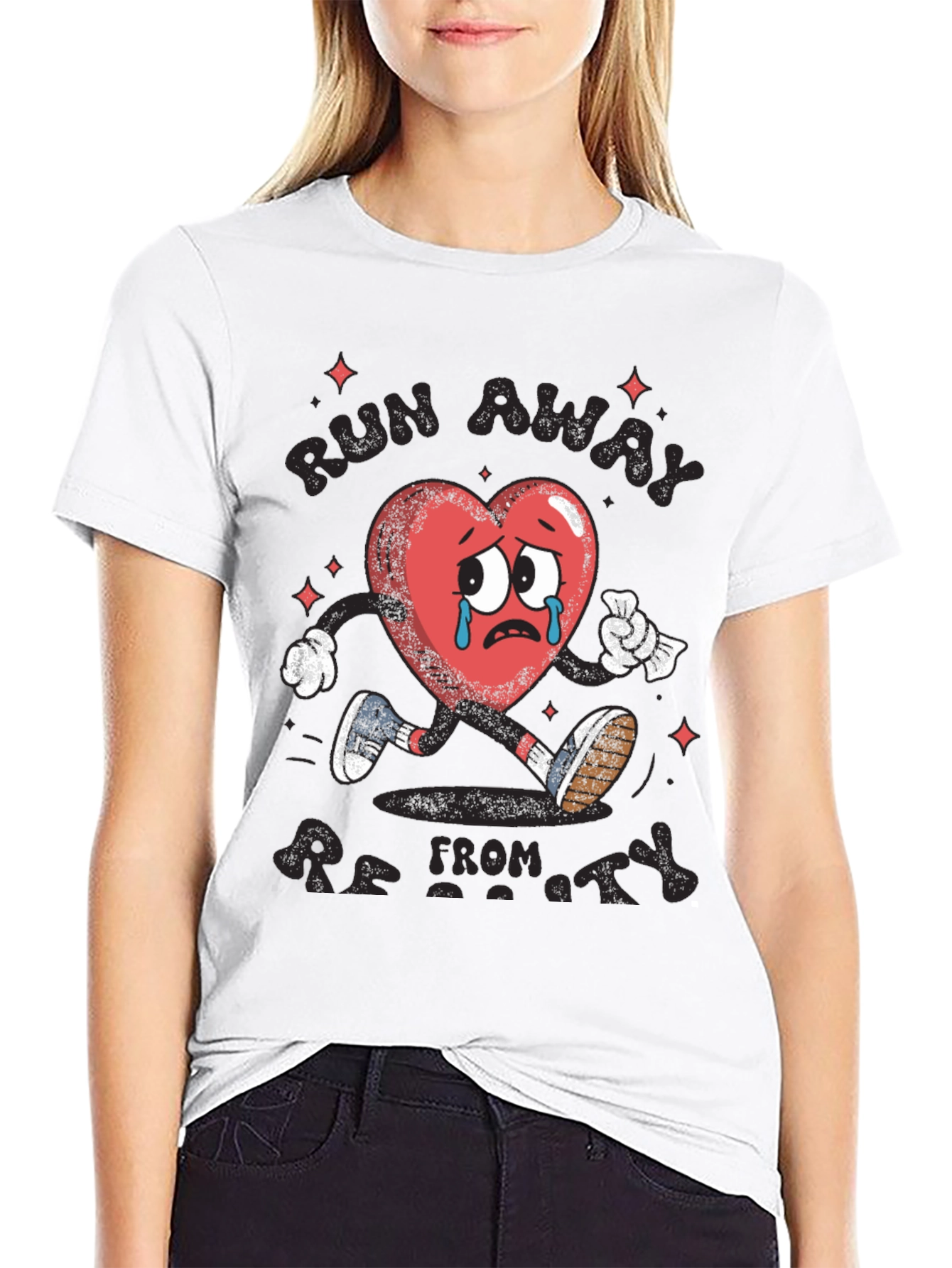 Run Away From Anxiety Black Graphic Tee