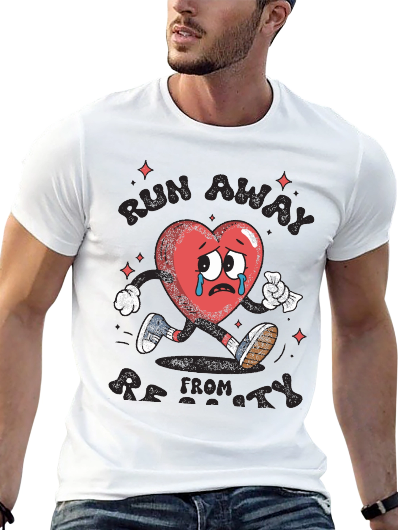 Run Away From Anxiety Black Graphic Tee