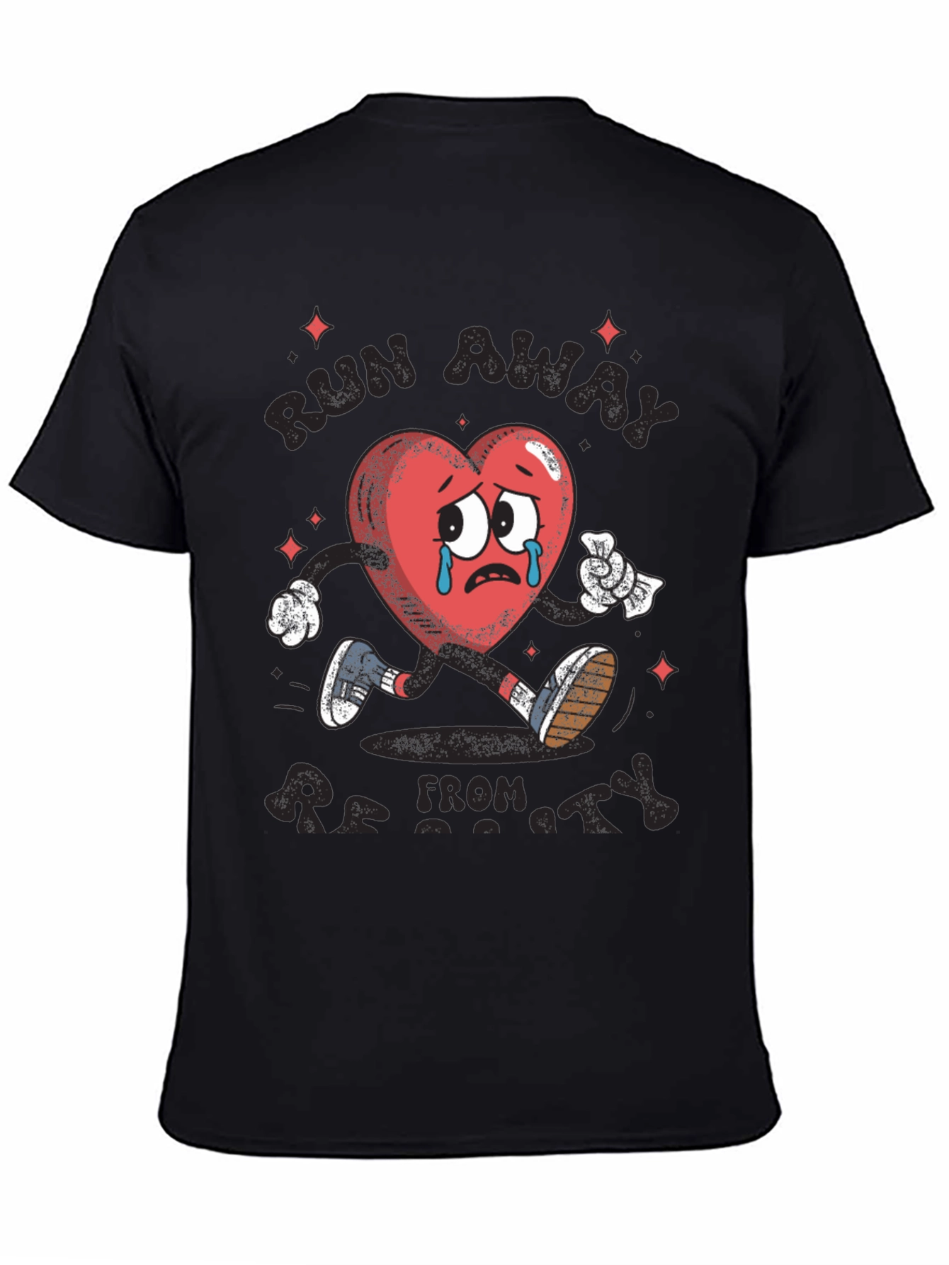 Run Away From Anxiety Black Graphic Tee