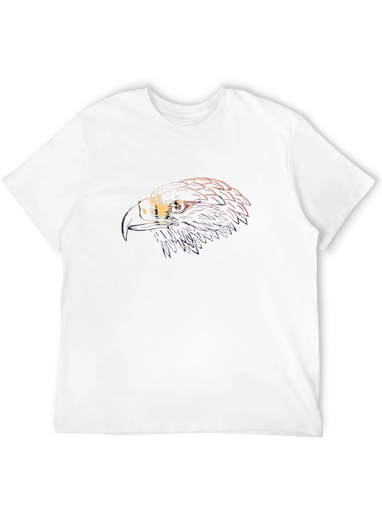 Mens Black T-Shirt with Eagle Head Graphic Print