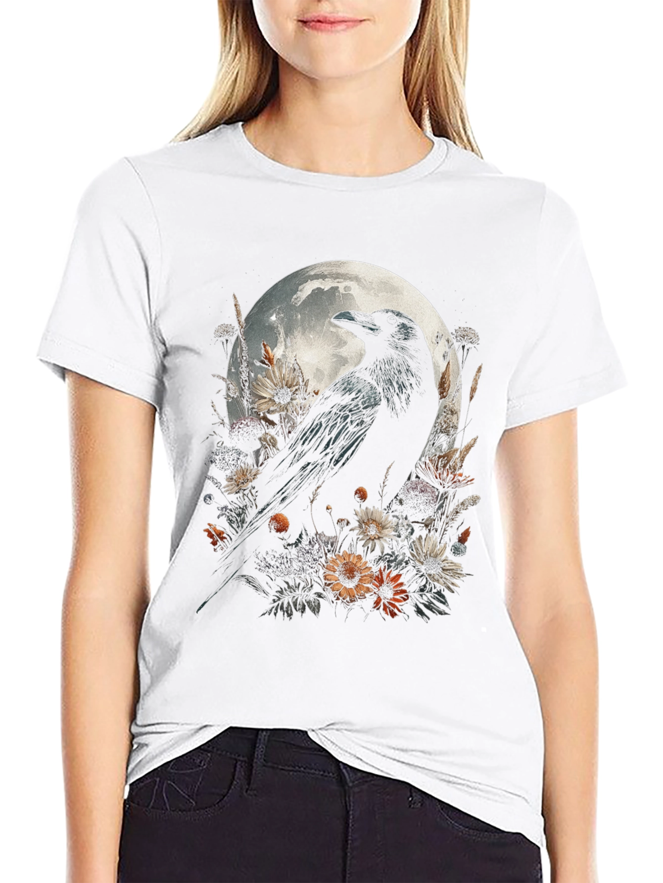Raven & Moon Graphic Tee - Mens Black T-Shirt