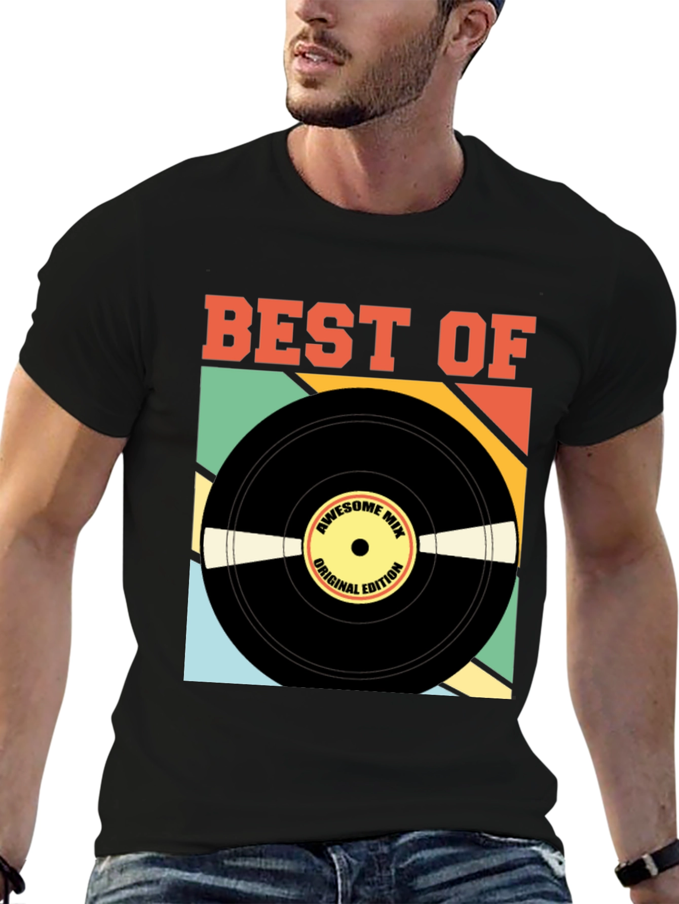 Retro Vinyl Record Graphic T-Shirt