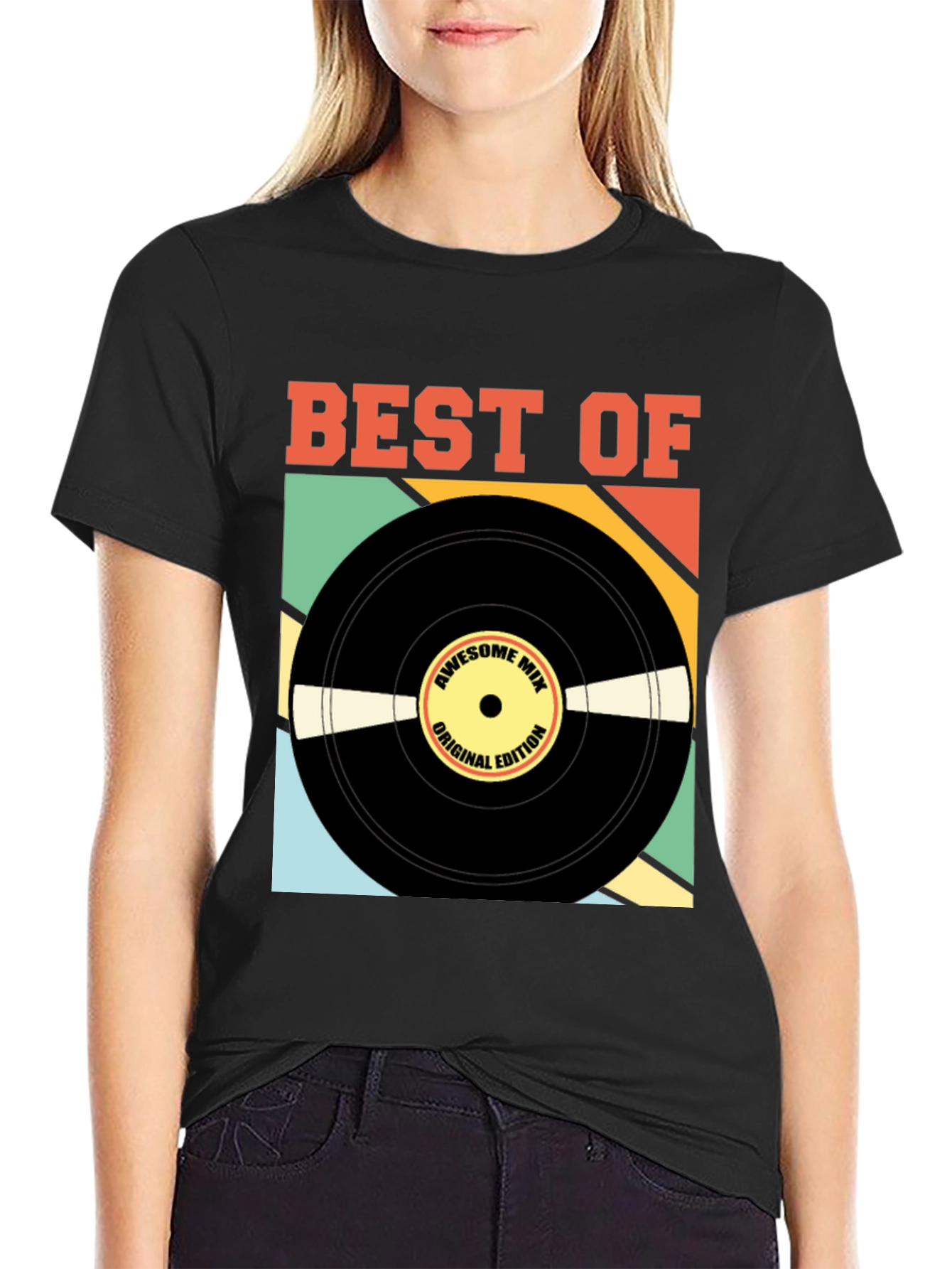Retro Vinyl Record Graphic T-Shirt