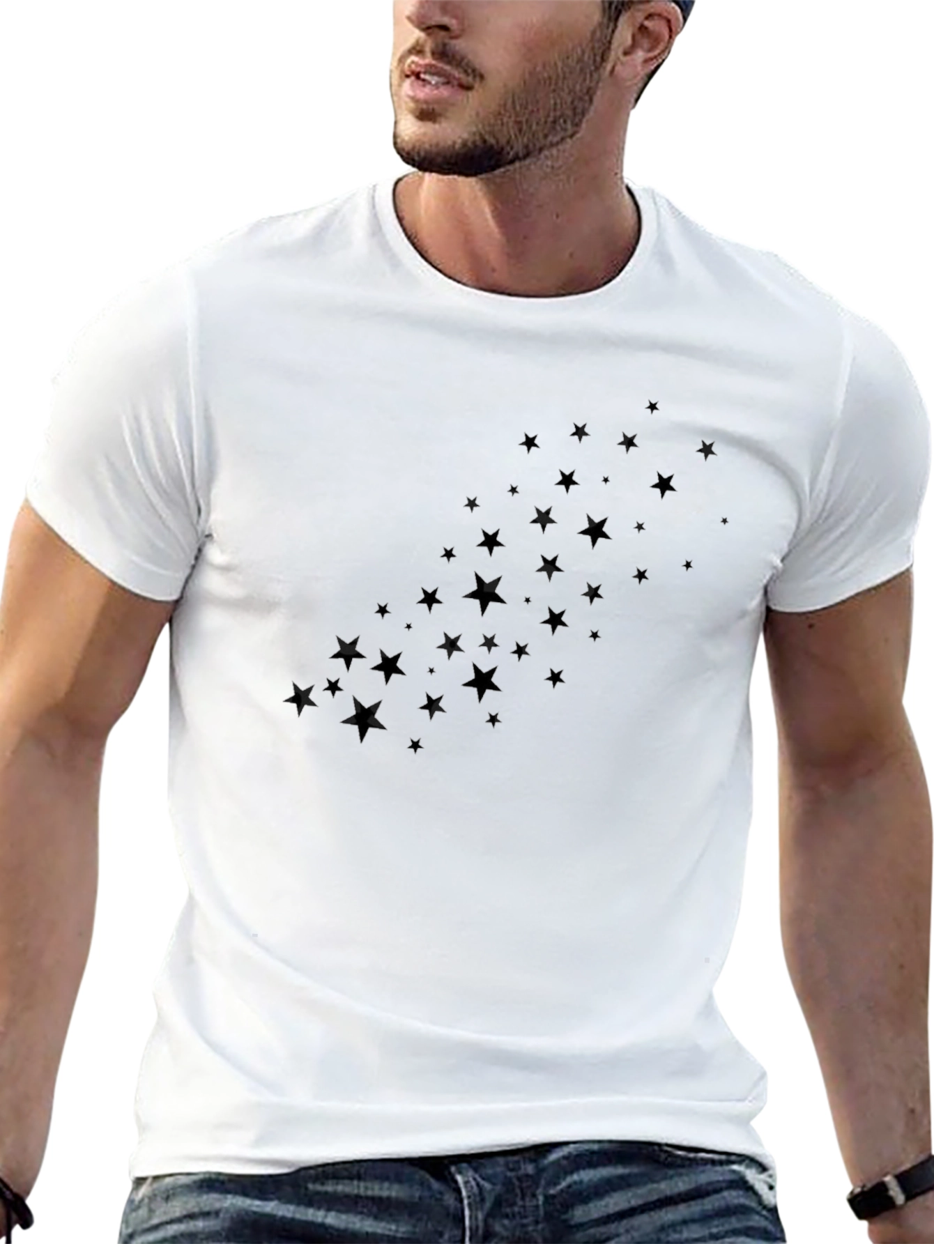 Black Starry Night Graphic Tee