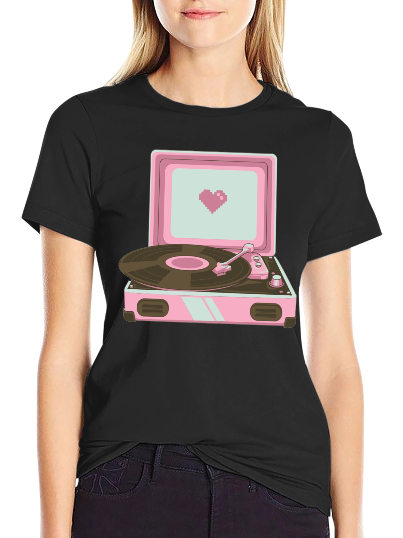 Retro Record Player Graphic T-Shirt