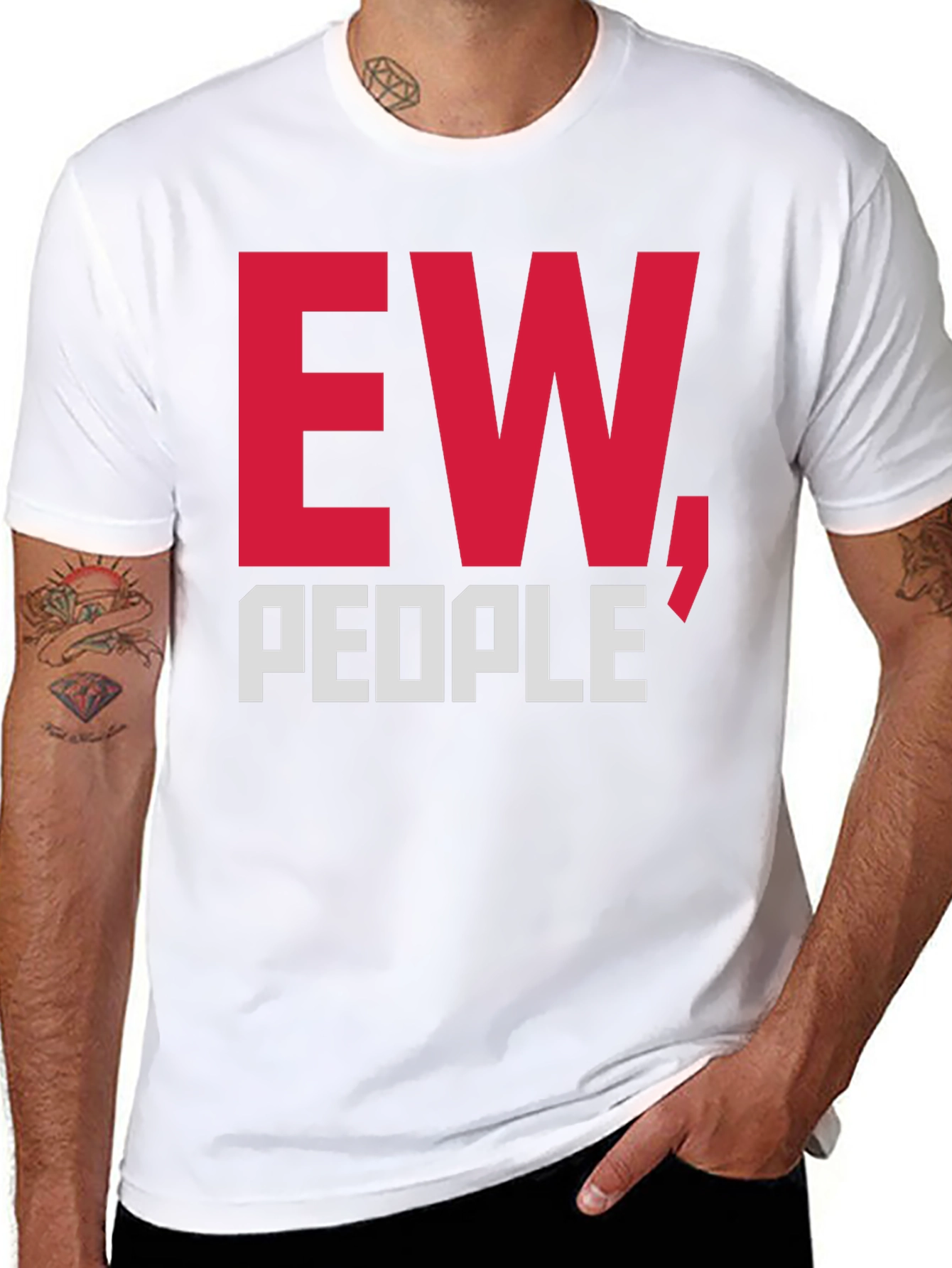 Ew People T-Shirt Funny Graphic Tee Sarcastic Anti-Social