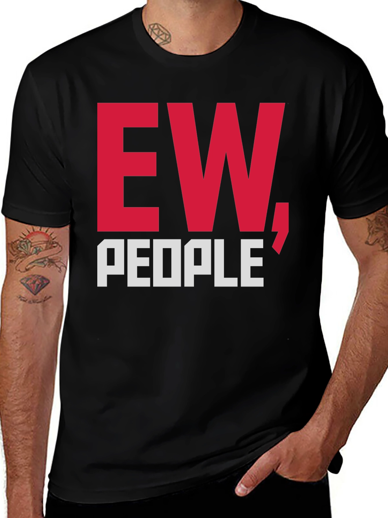 Ew People T-Shirt Funny Graphic Tee Sarcastic Anti-Social