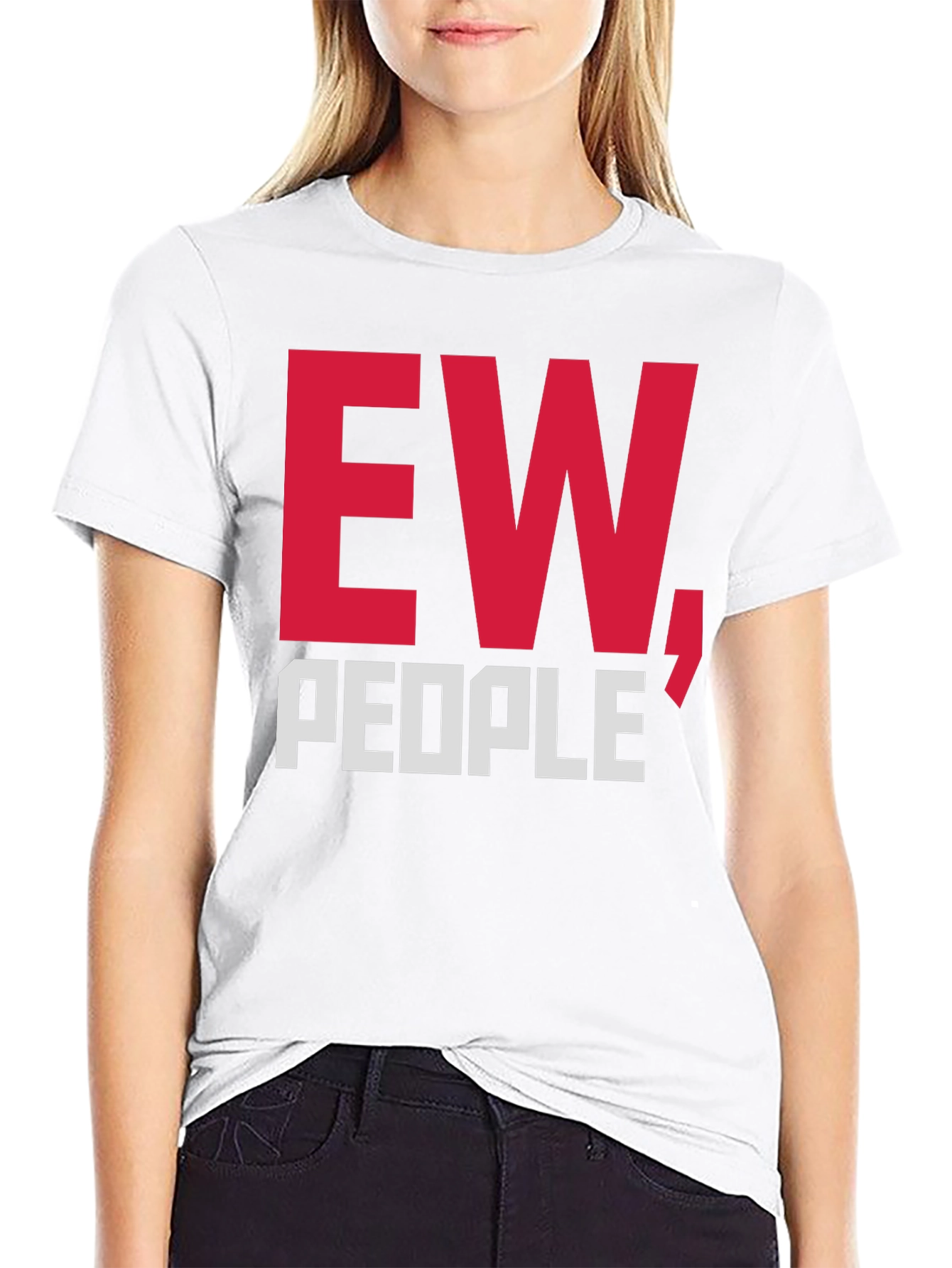Ew People T-Shirt Funny Graphic Tee Sarcastic Anti-Social