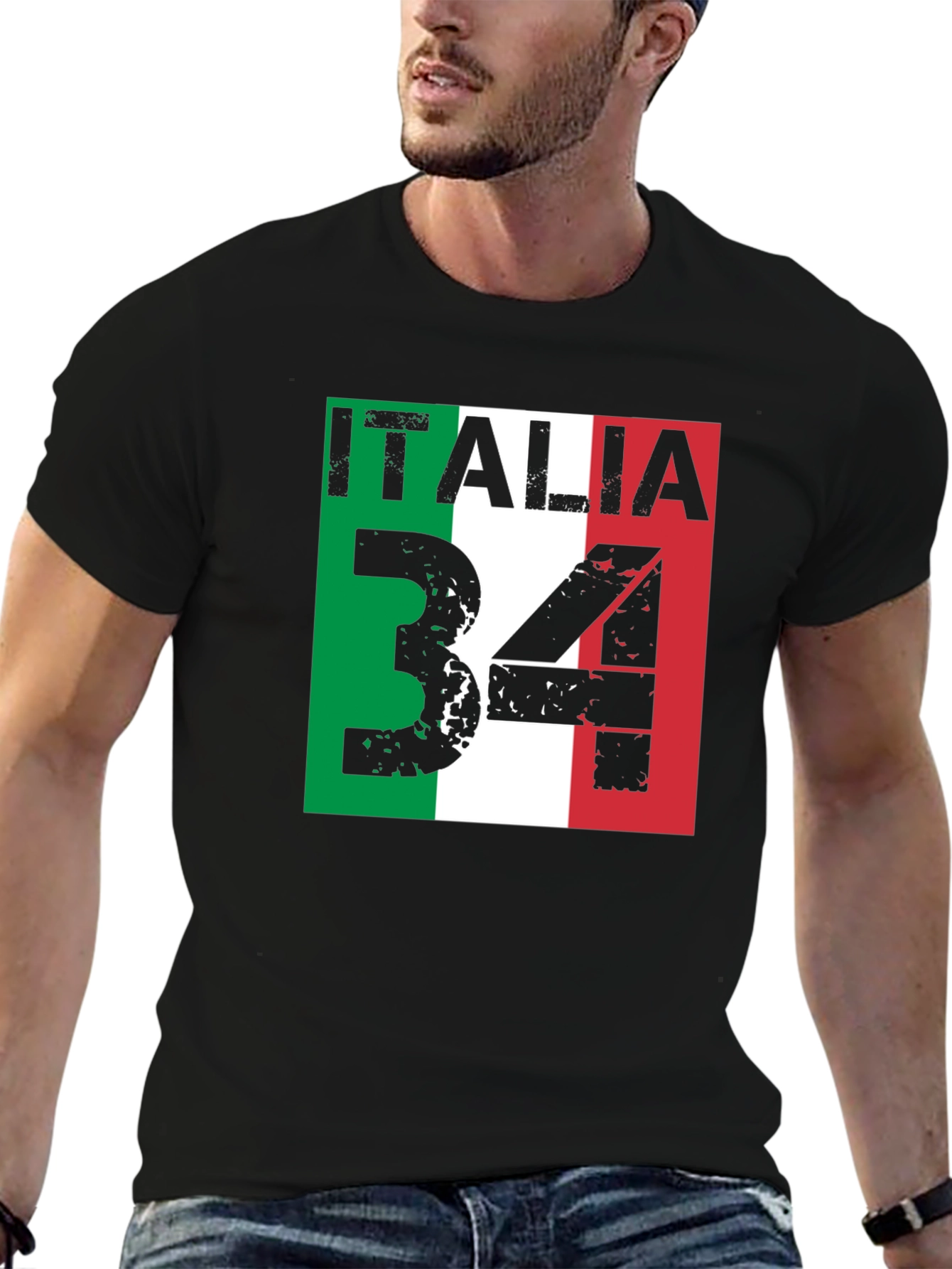 Italia 34 Graphic Tee - Italian Flag Design