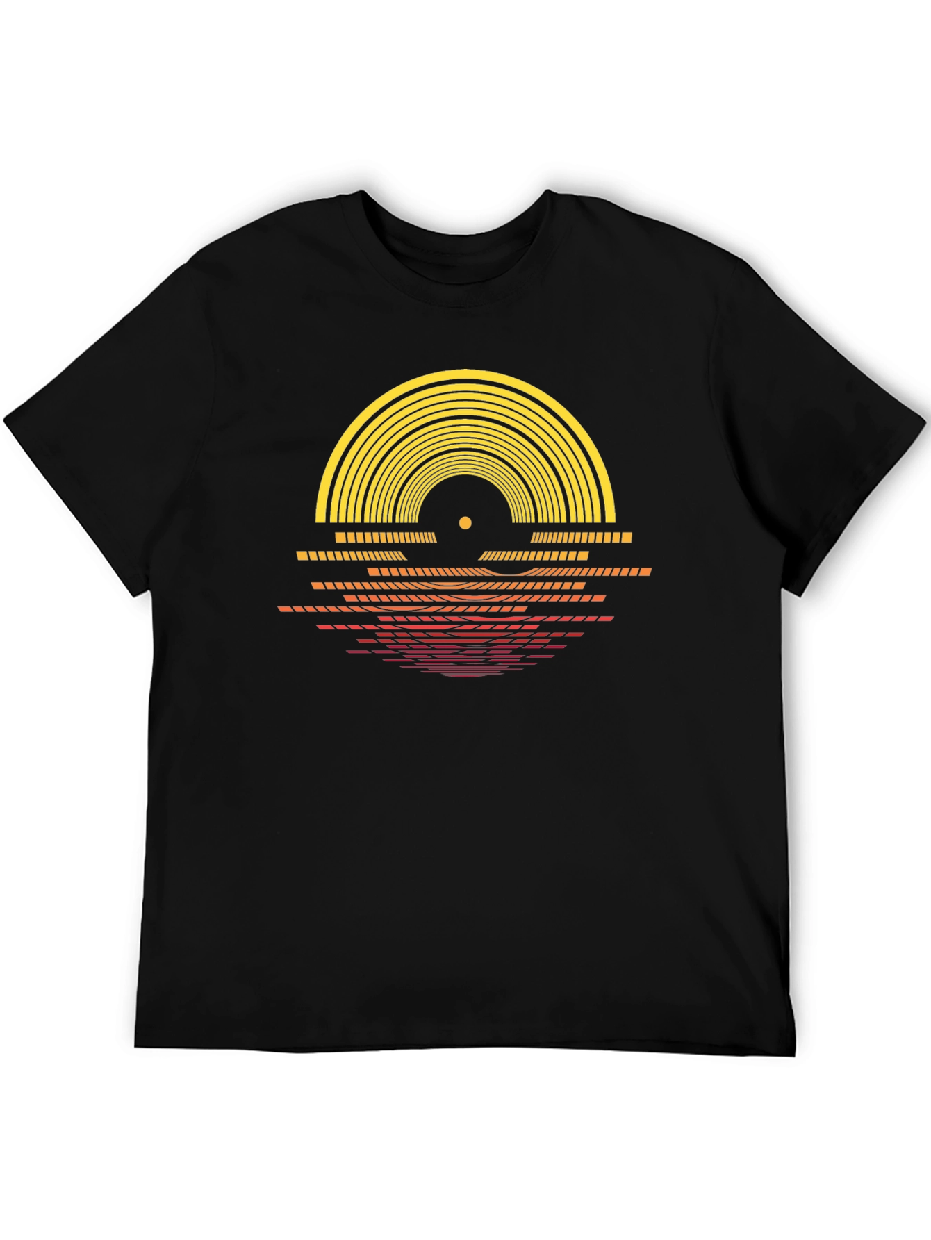 Retro Vinyl Record Sunset Graphic Tee