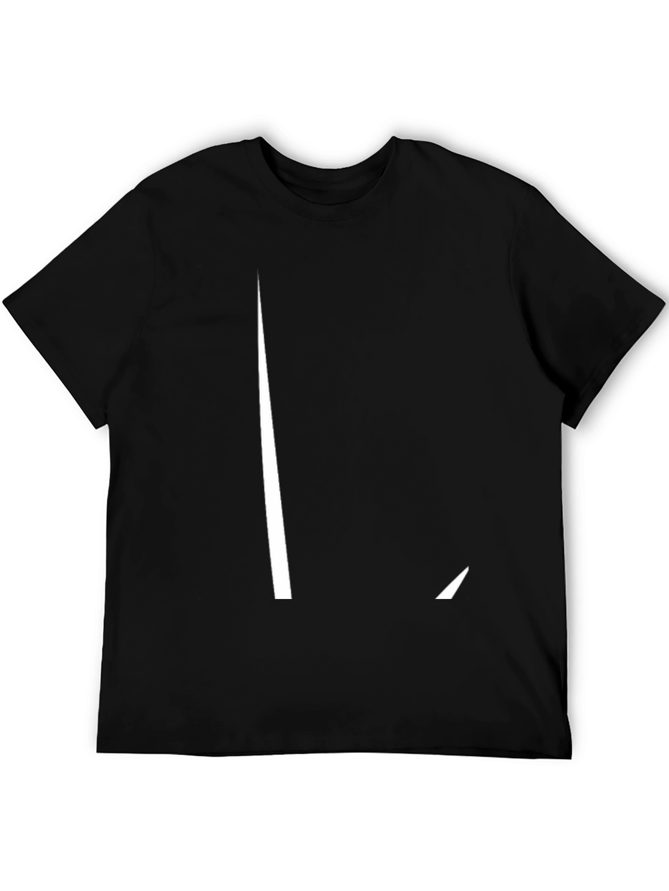 Modern Graphic Black T-Shirt with Bold White Accent