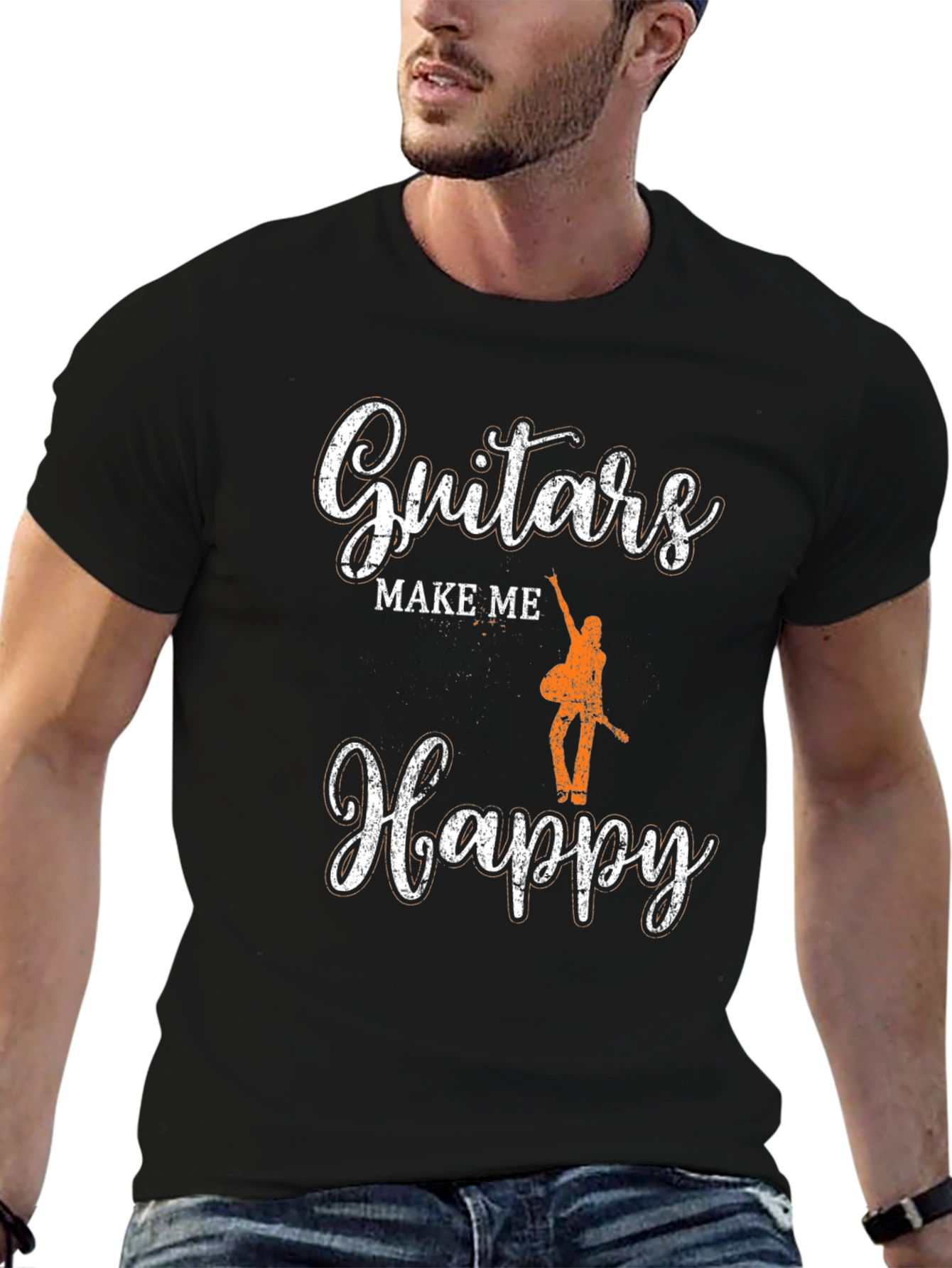 Guitars Make Me Happy Graphic T-Shirt