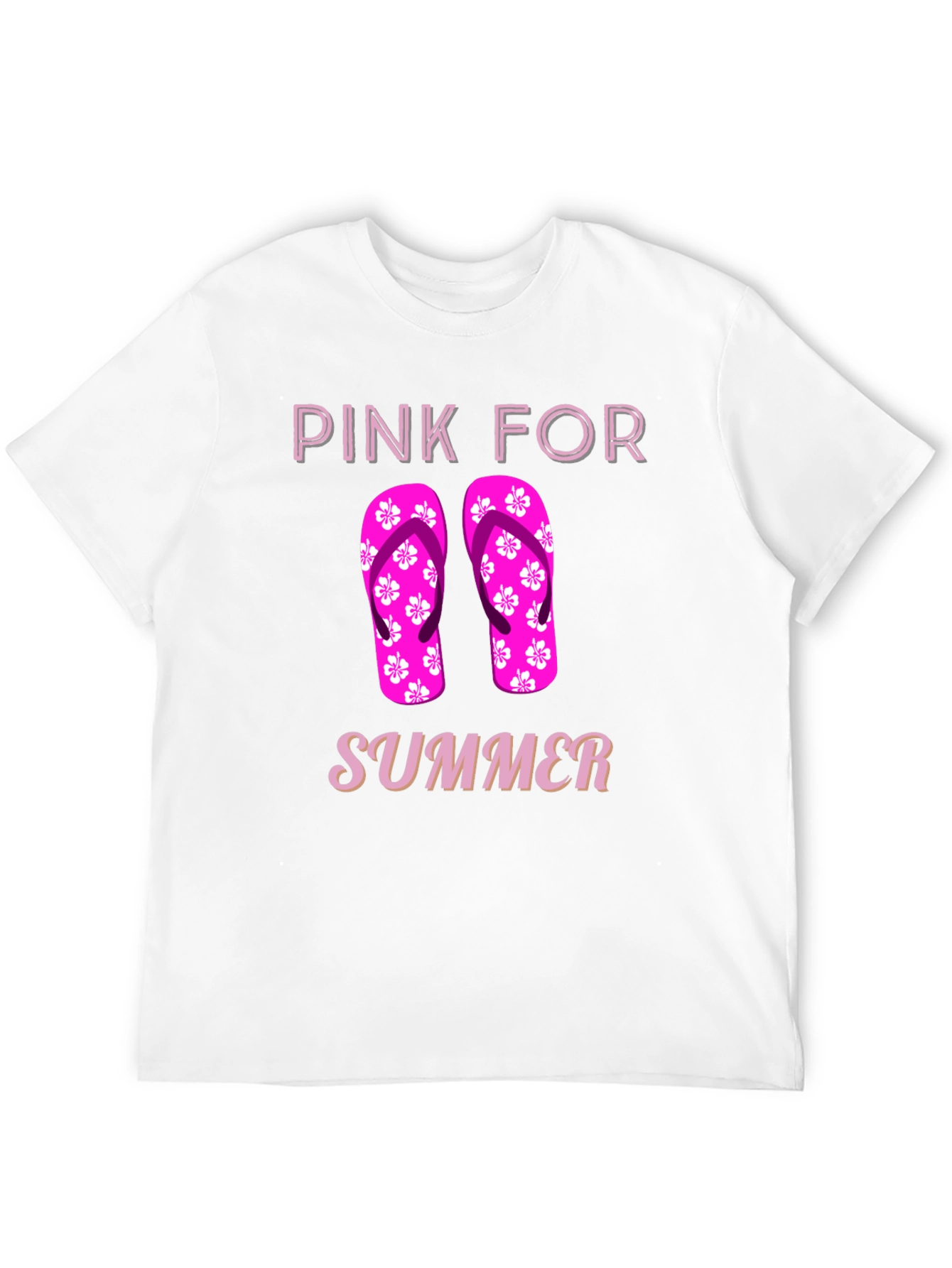 Pink for Summer T-Shirt with Flip Flop Design