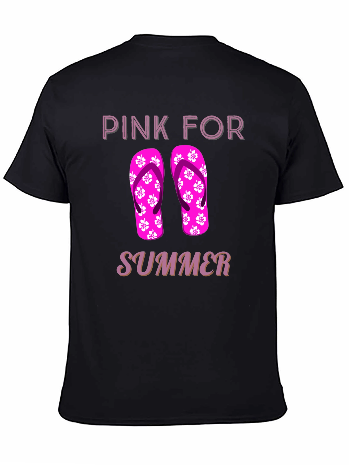 Pink for Summer T-Shirt with Flip Flop Design