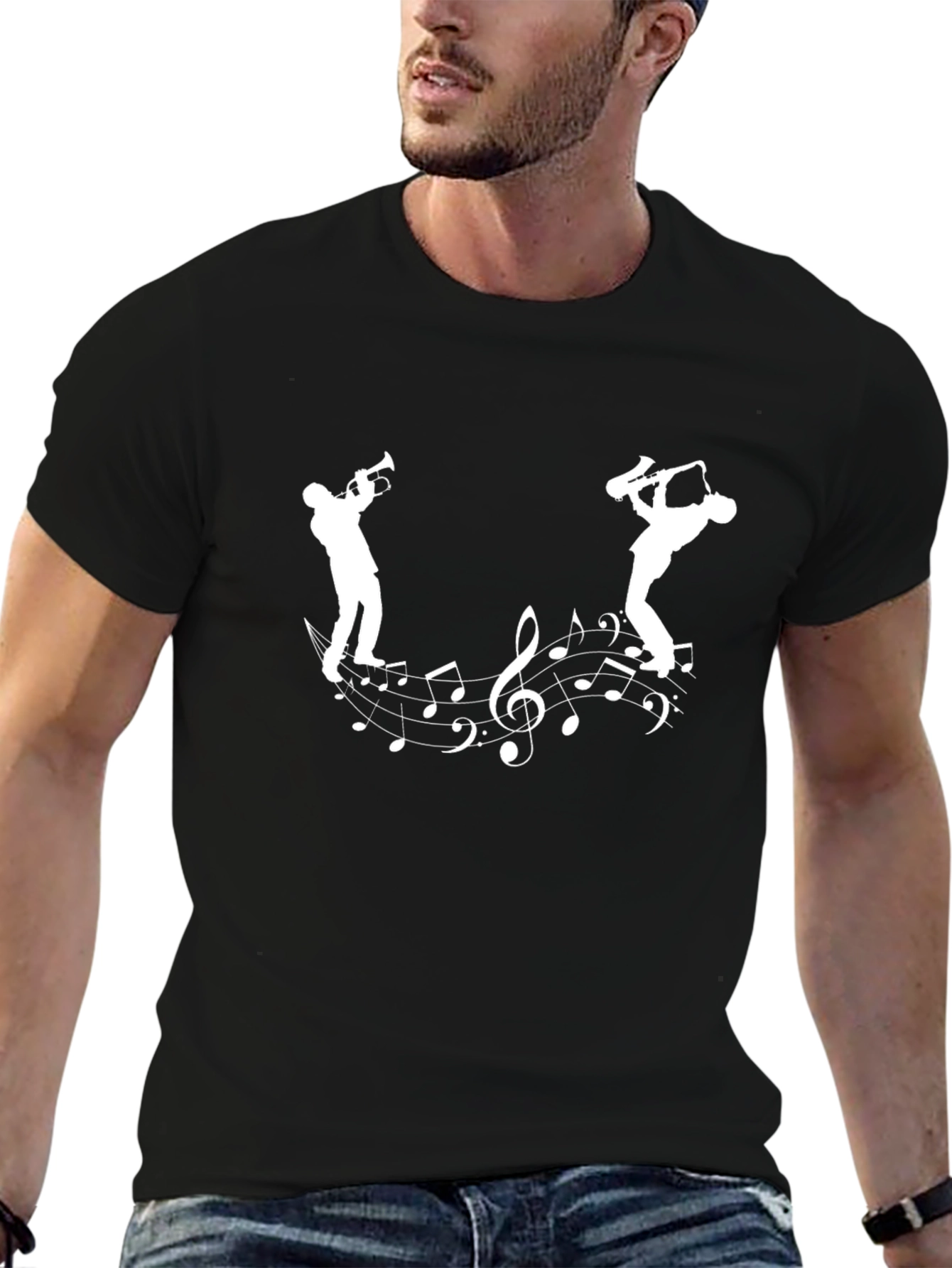 Musical Note T-Shirt Saxophone Player Graphic