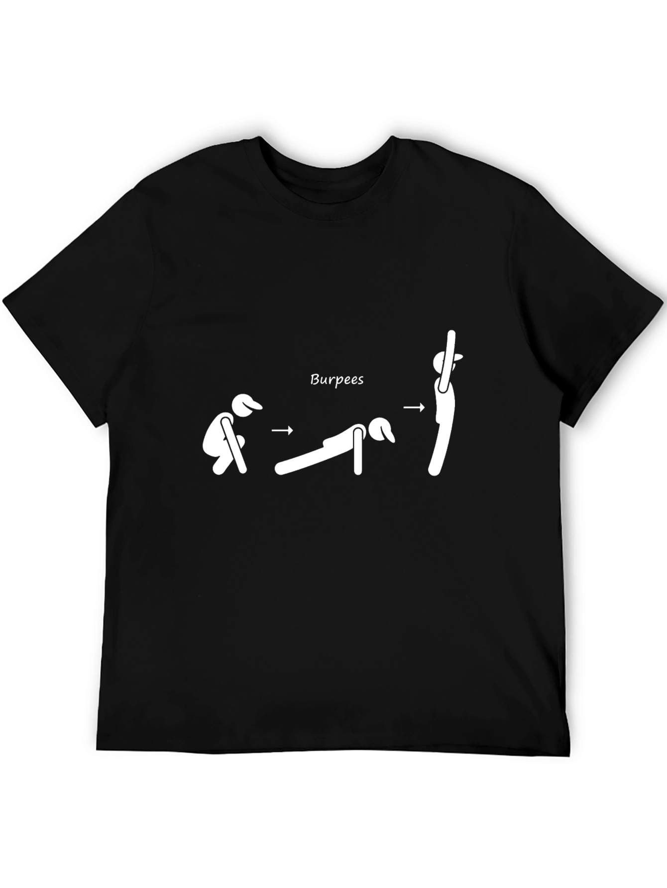 Burpees Exercise Black Graphic Tee
