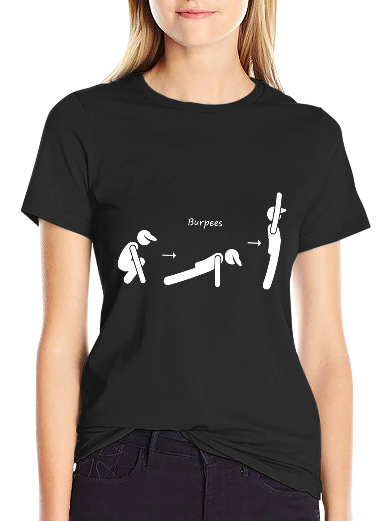 Burpees Exercise Black Graphic Tee