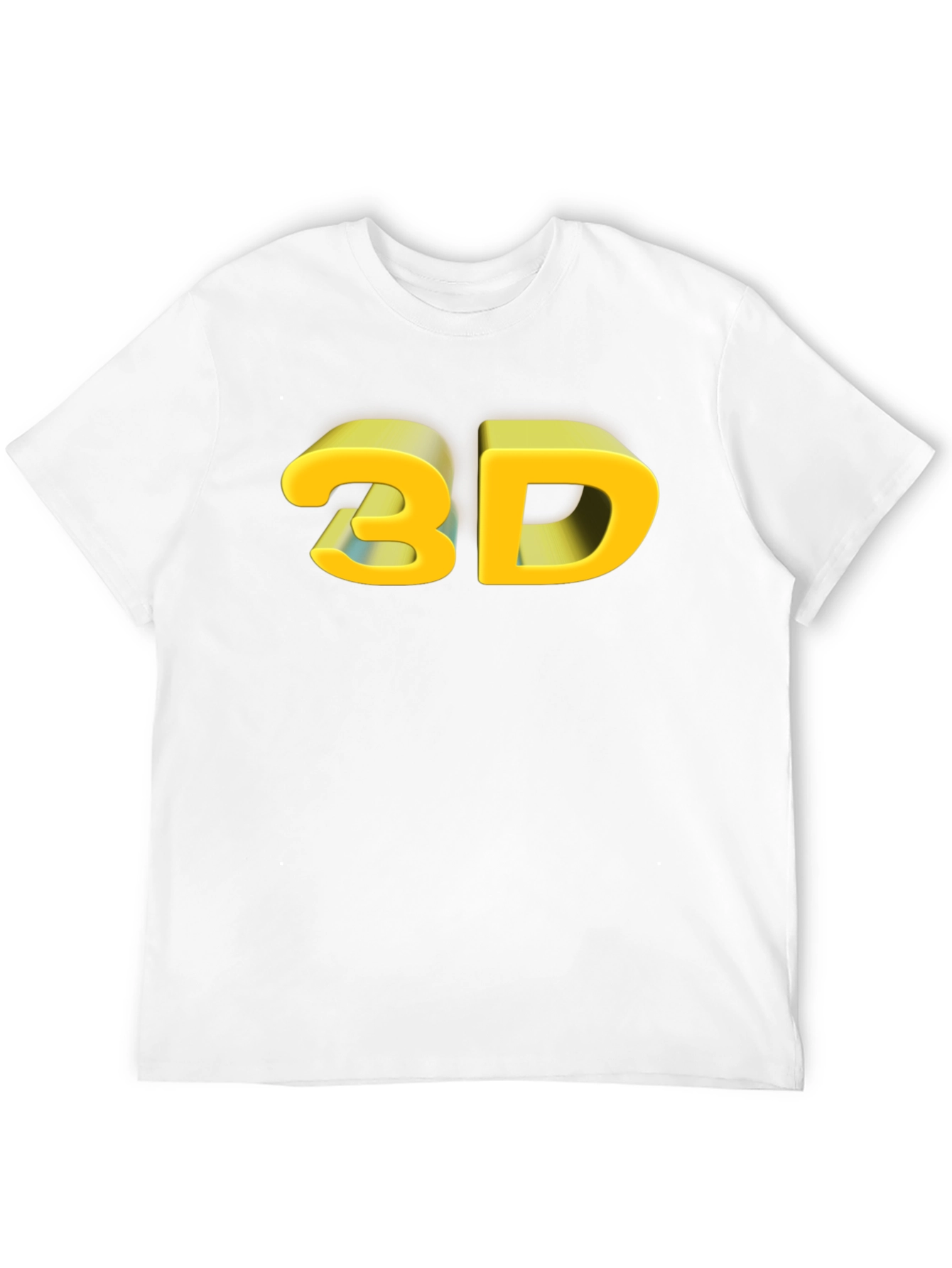 3D Graphic Print Black T-Shirt
