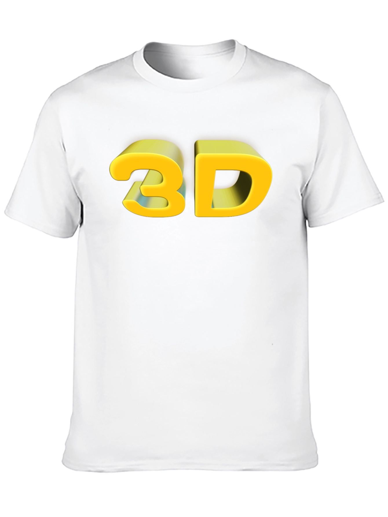 3D Graphic Print Black T-Shirt