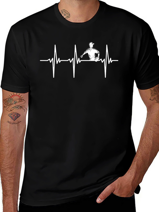Baseball Heartbeat Graphic T-Shirt