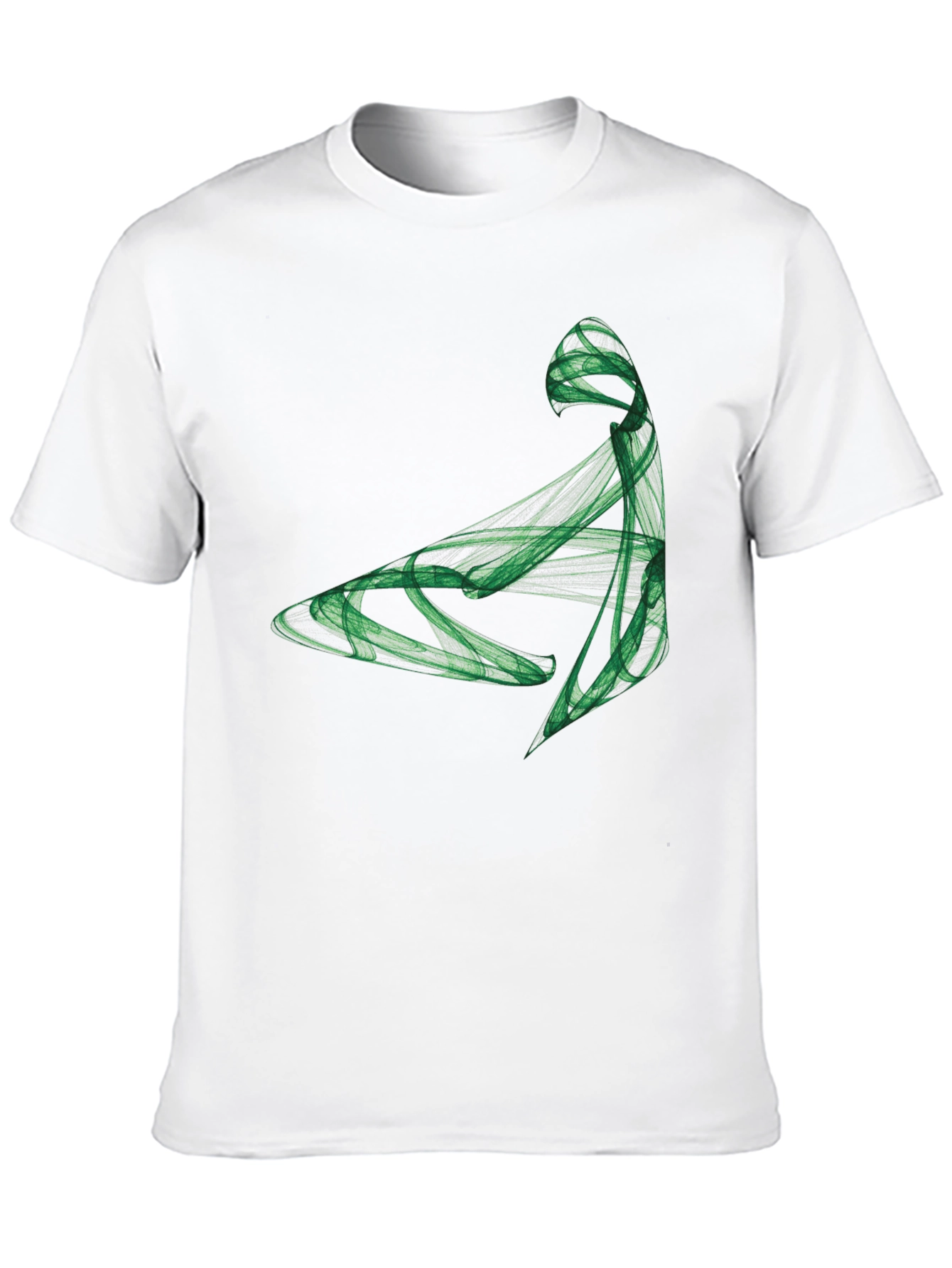 Abstract Green Graphic Black T-Shirt